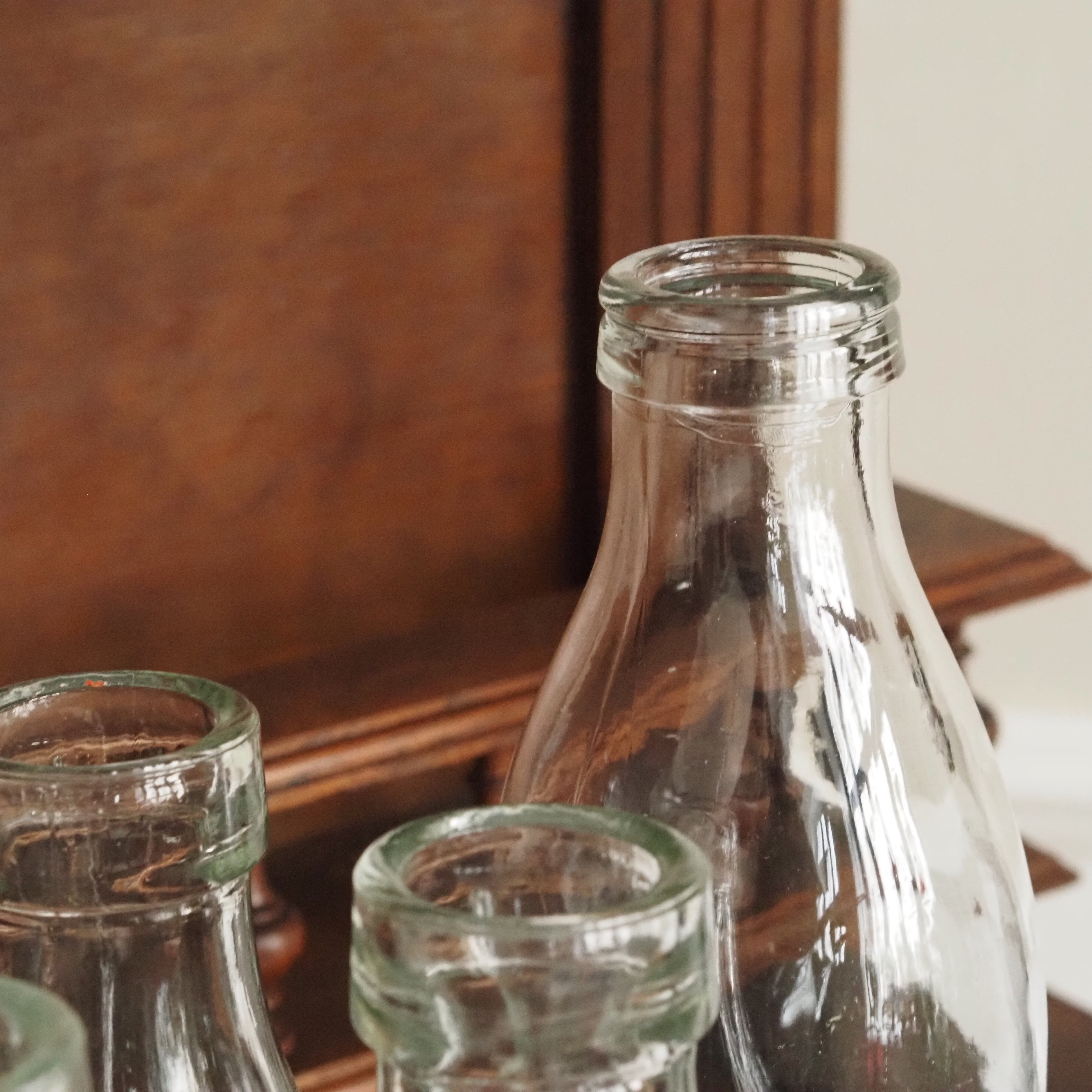 Vintage Glasflaschen Set · funktionale Formen des 20. Jahrhunderts