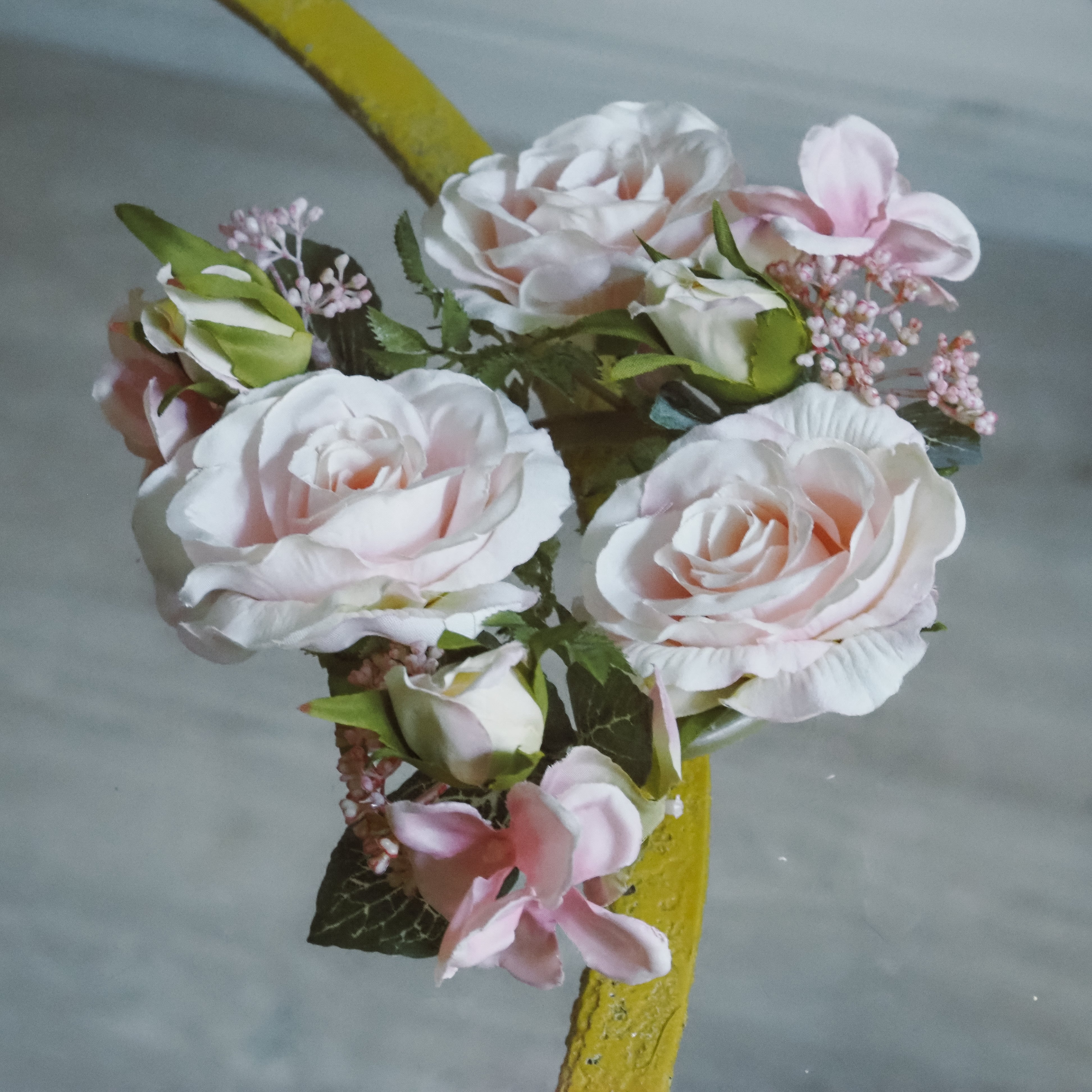 Kerzenring Rosen Hortensie · Weiß oder Rosa · 8/20 cm