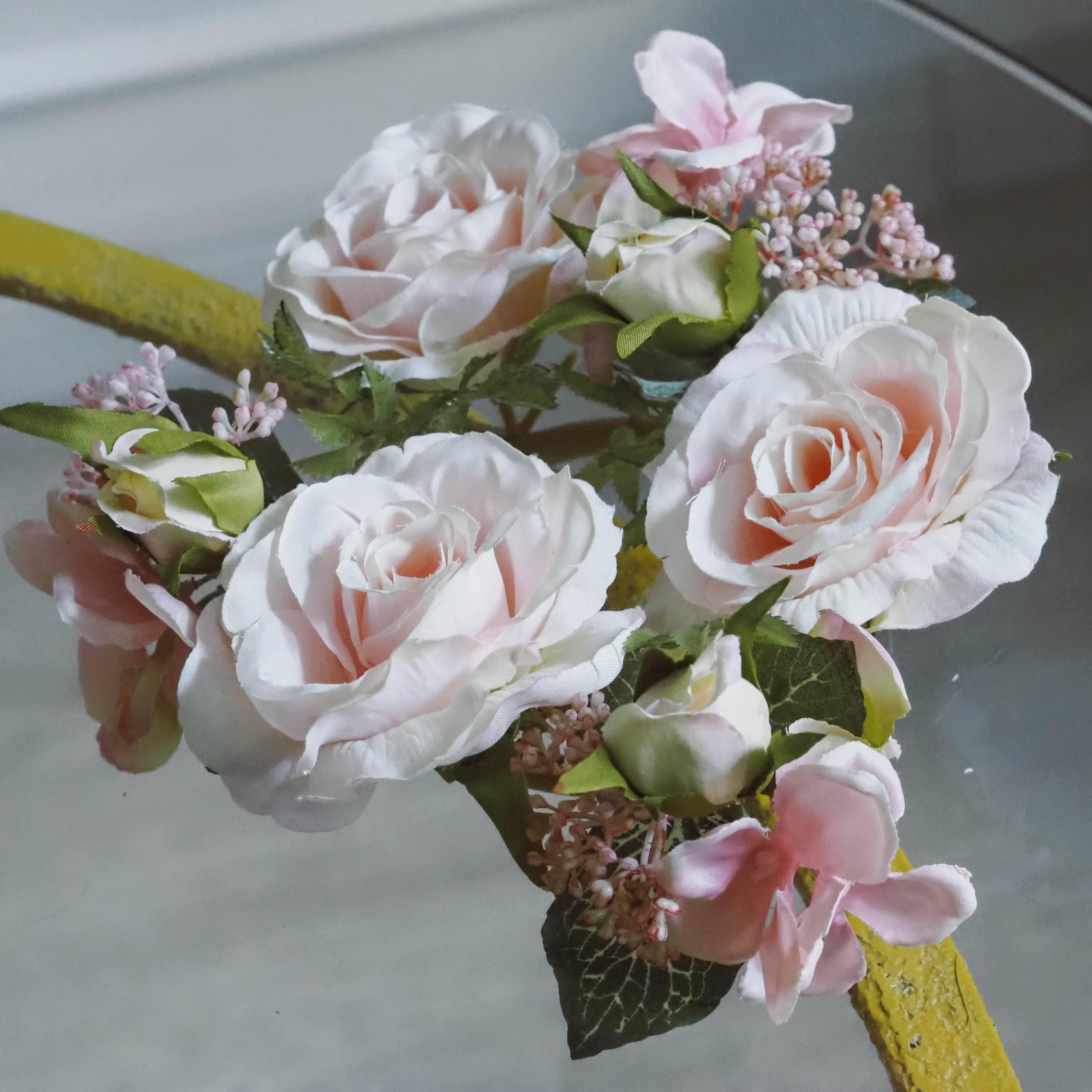 Kerzenring Rosen Hortensie · Weiß oder Rosa · 8/20 cm