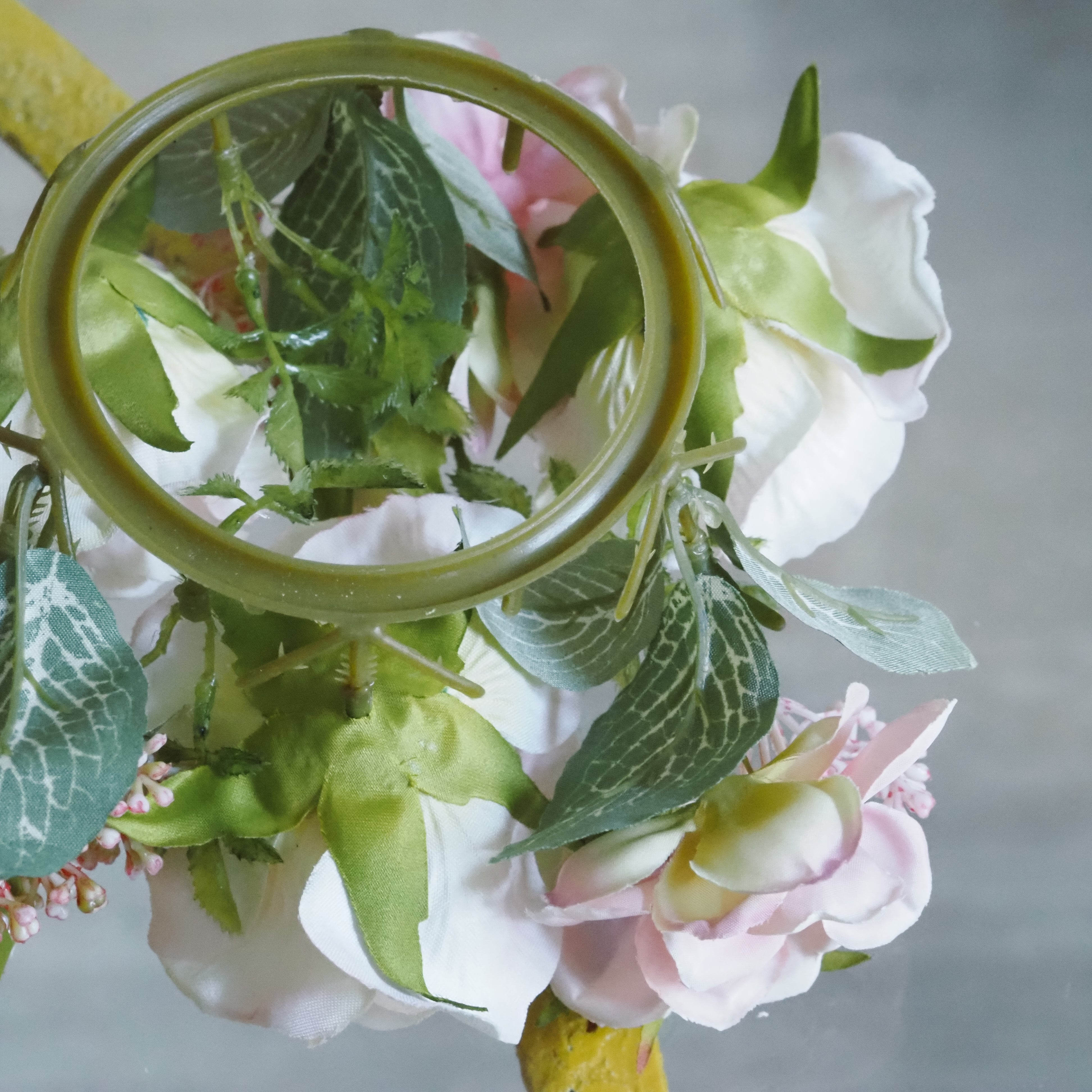 Kerzenring Rosen Hortensie · Weiß oder Rosa · 8/20 cm