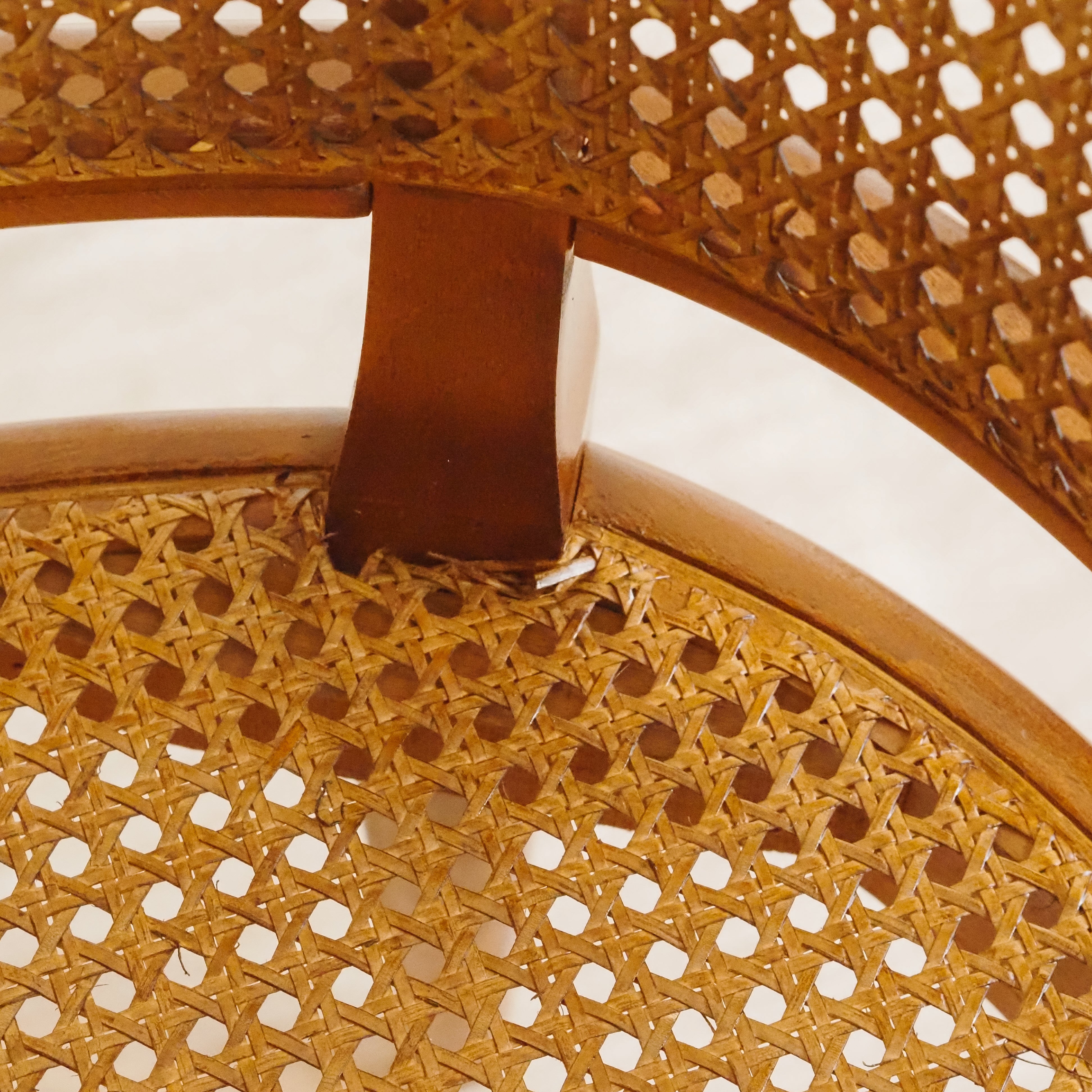 Faux Bamboo Sessel mit Wiener Geflecht, Vintage um 1970