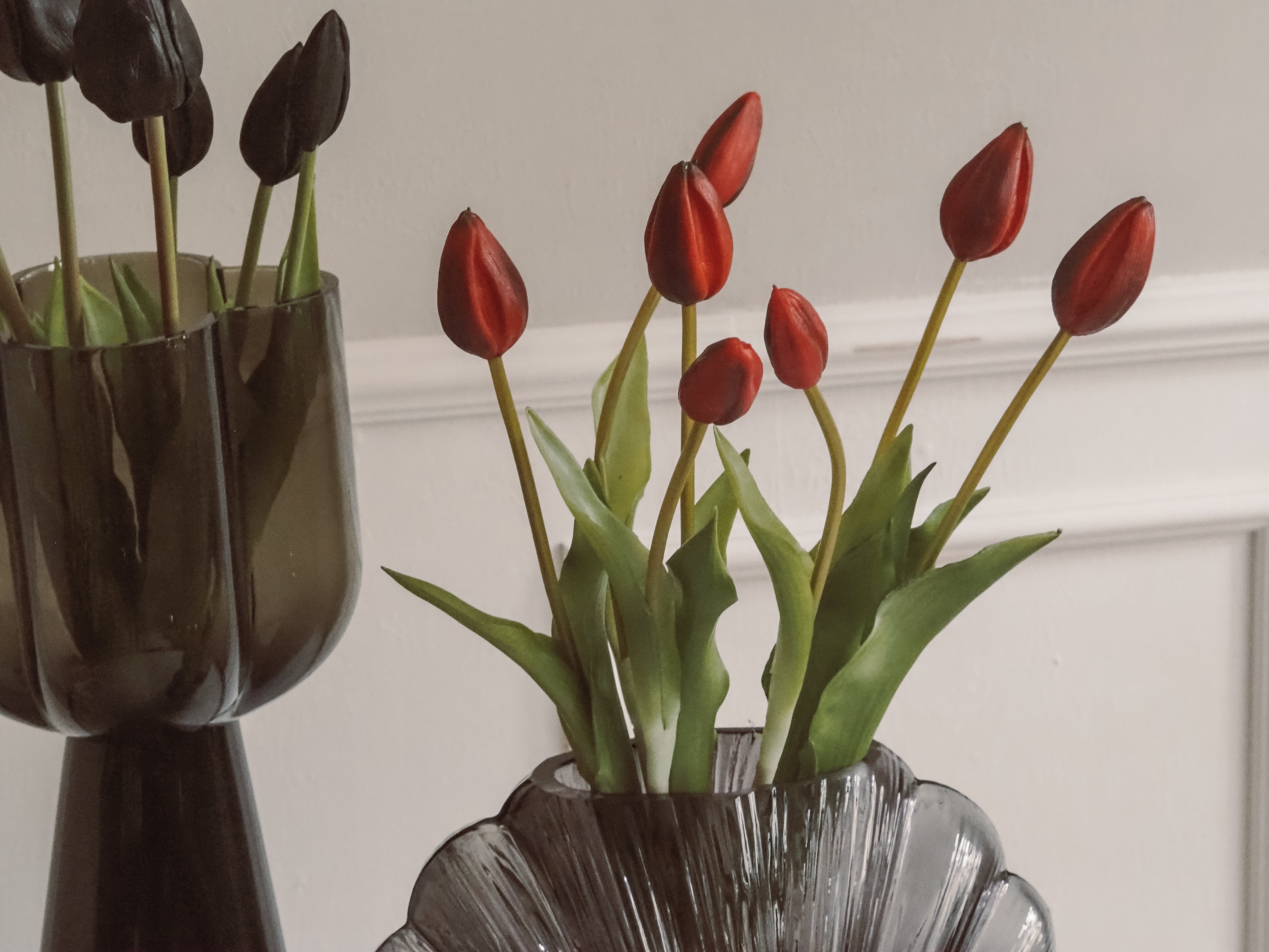 Tulpe · dunkles Rot · realistische Kunstblume, Tulpenbund