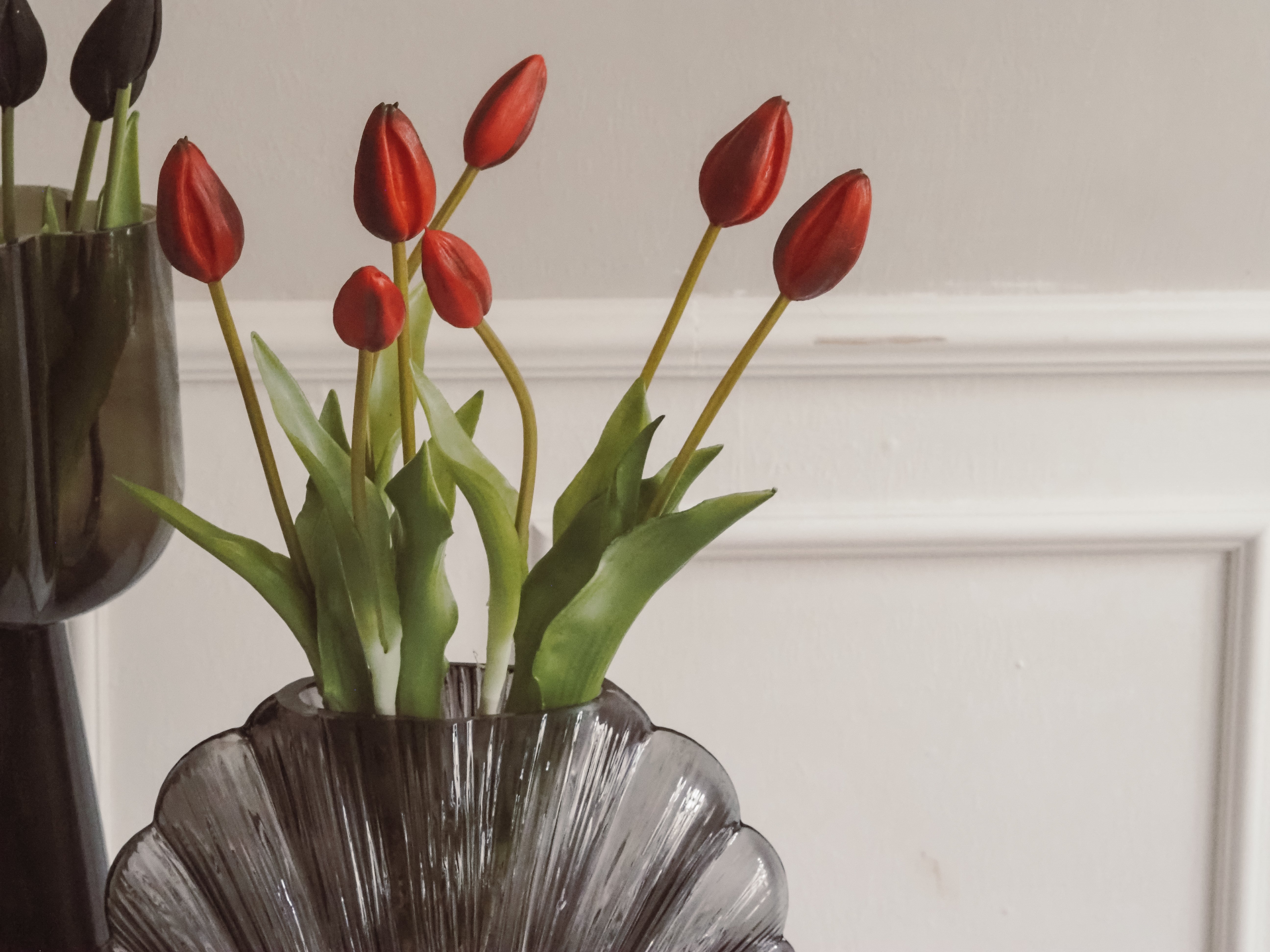 Tulpe · dunkles Rot · realistische Kunstblume, Tulpenbund