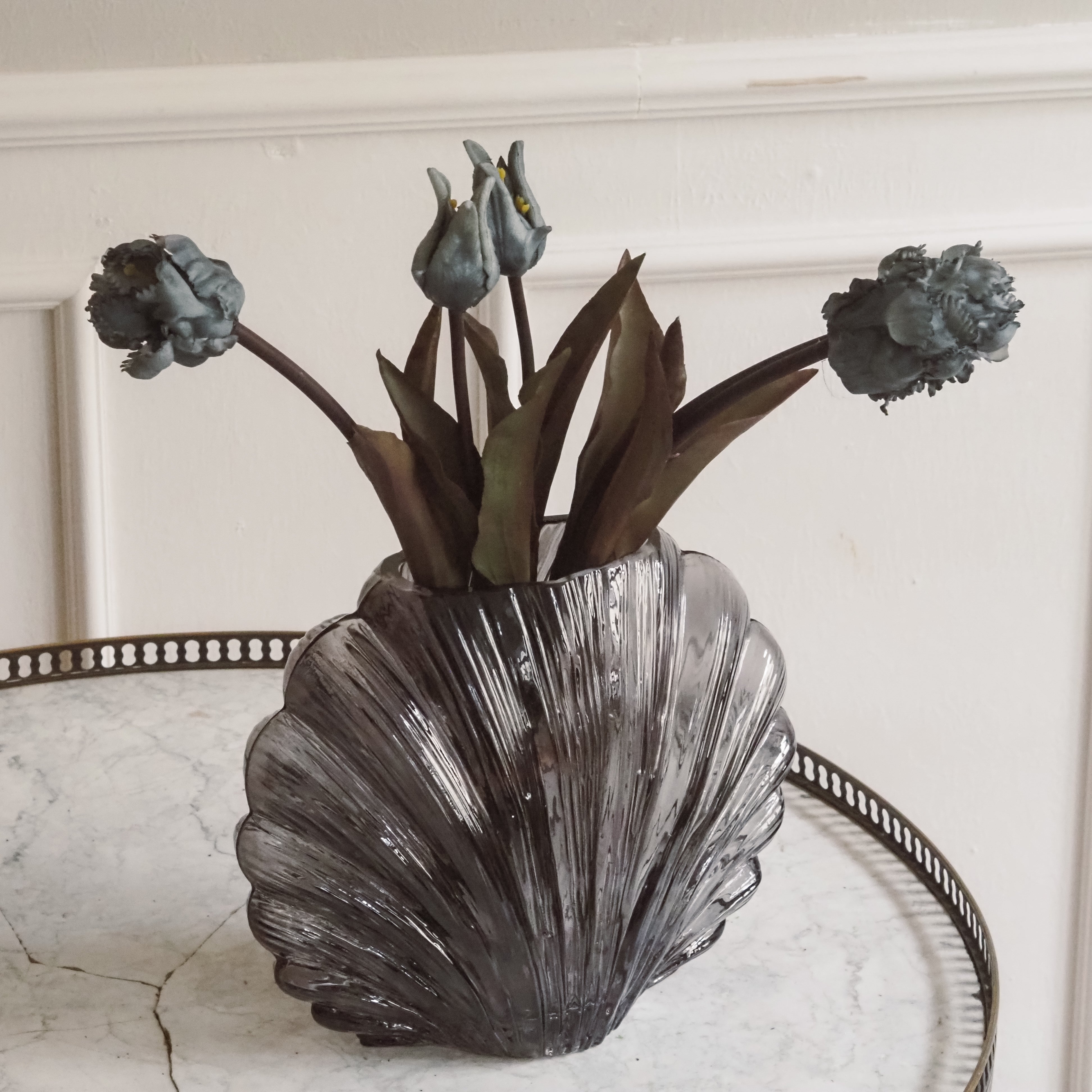 Tulpenbündel · Papageientulpe in Grau, Kunstblumen Tulpe