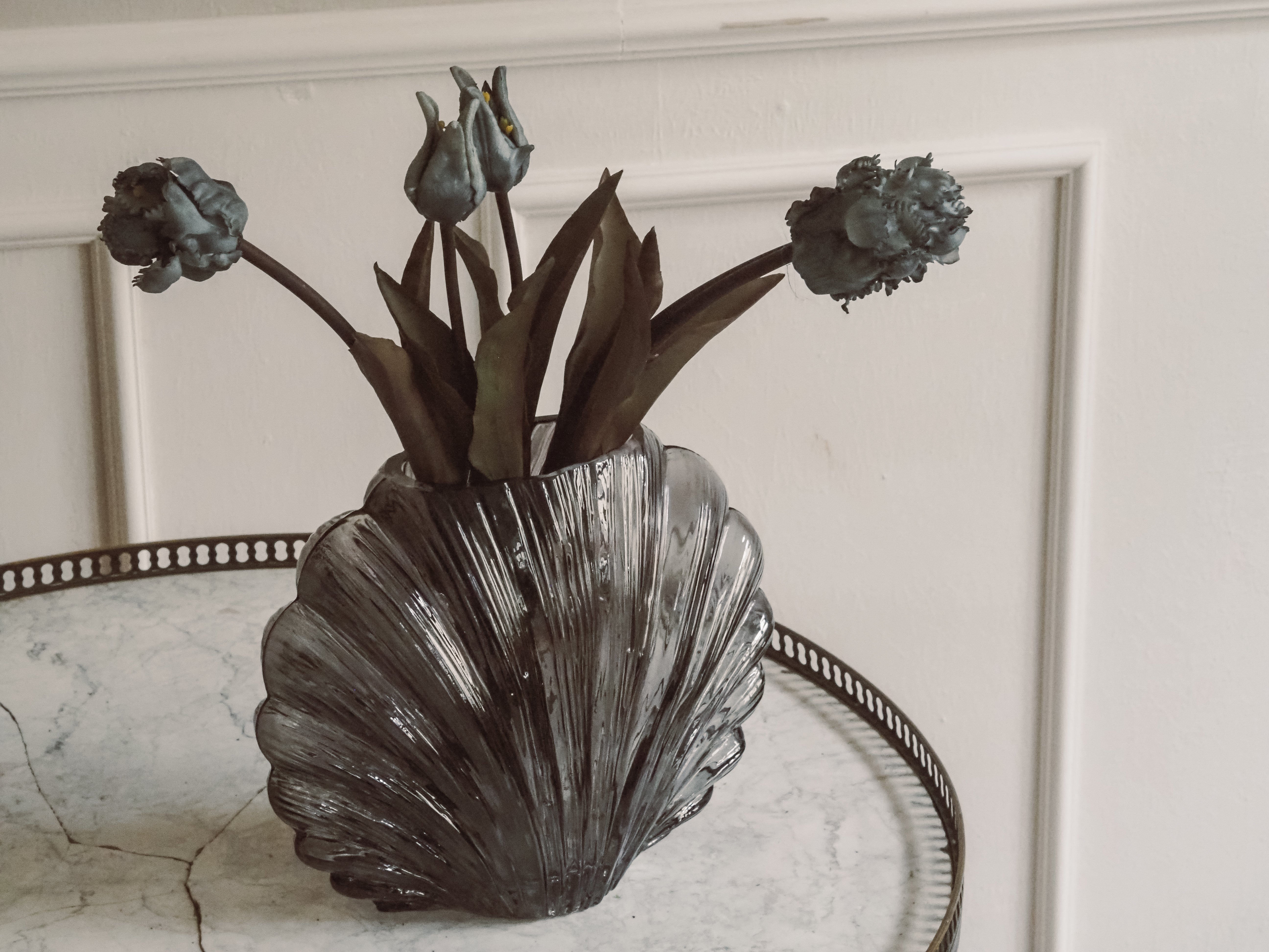 Tulpenbündel · Papageientulpe in Grau, Kunstblumen Tulpe