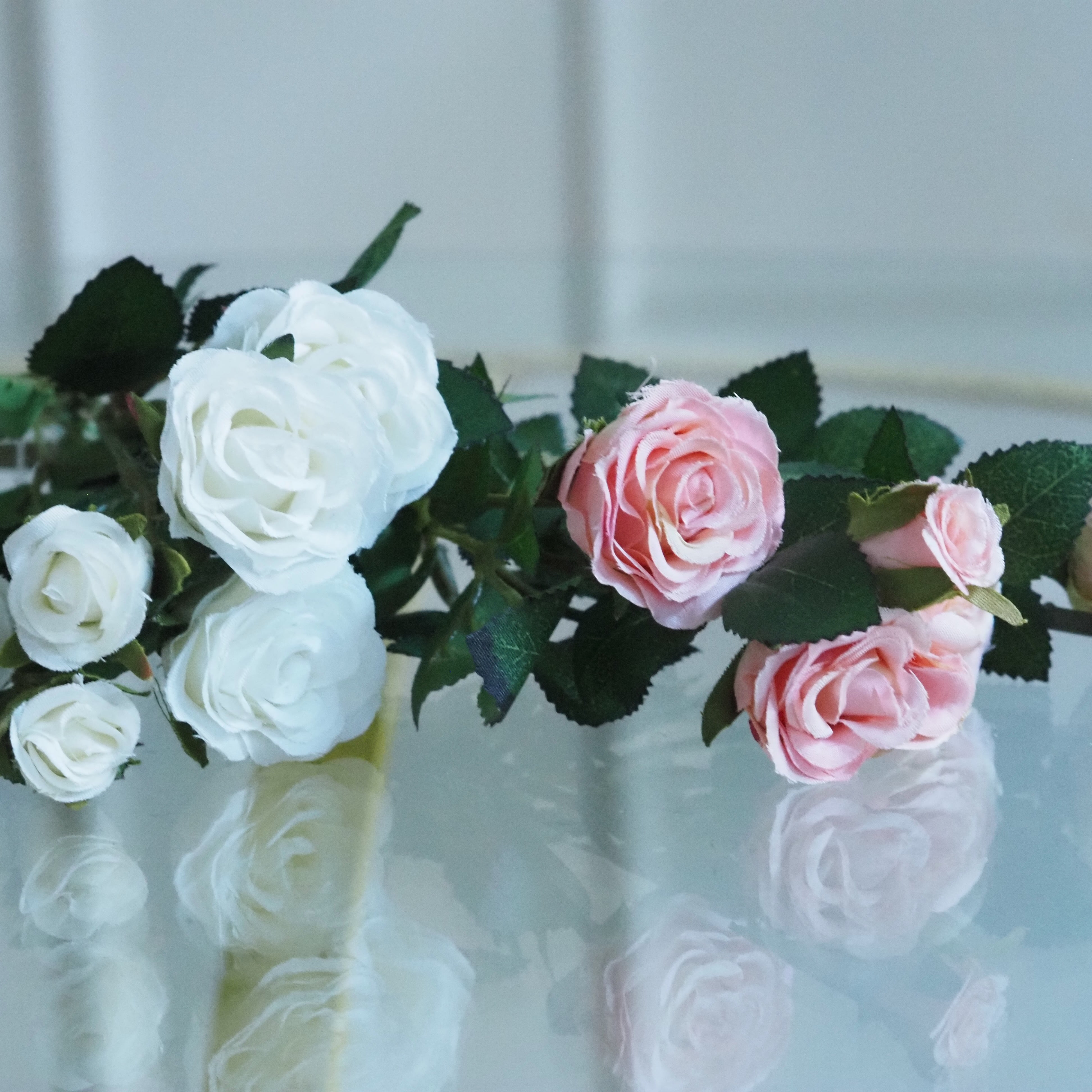 Rosenpick · textiler Blütenzweig in Rosa oder Weiß