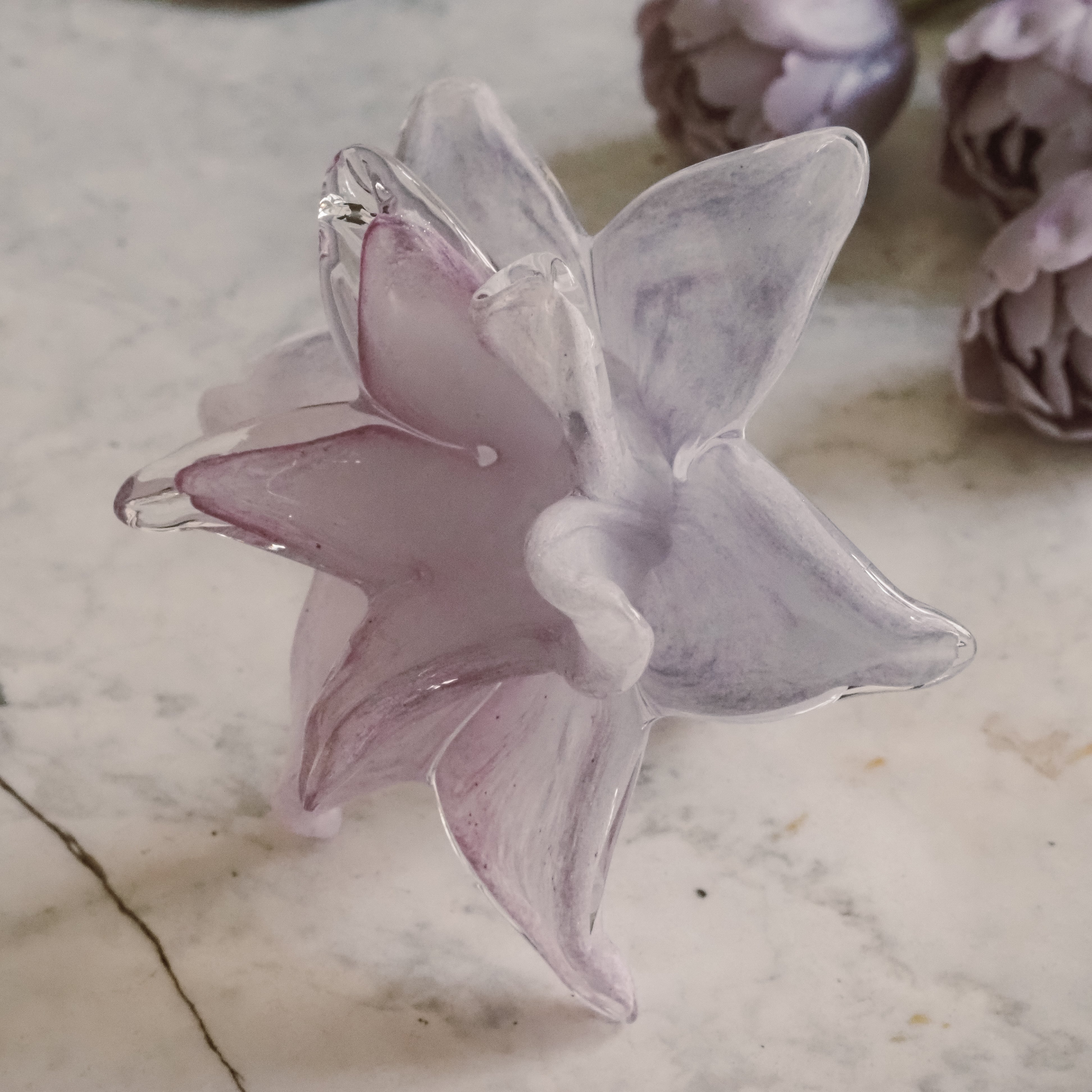 Glasblüte Lila · Organische Moderne · Dekoratives Objekt, Glasblume violett