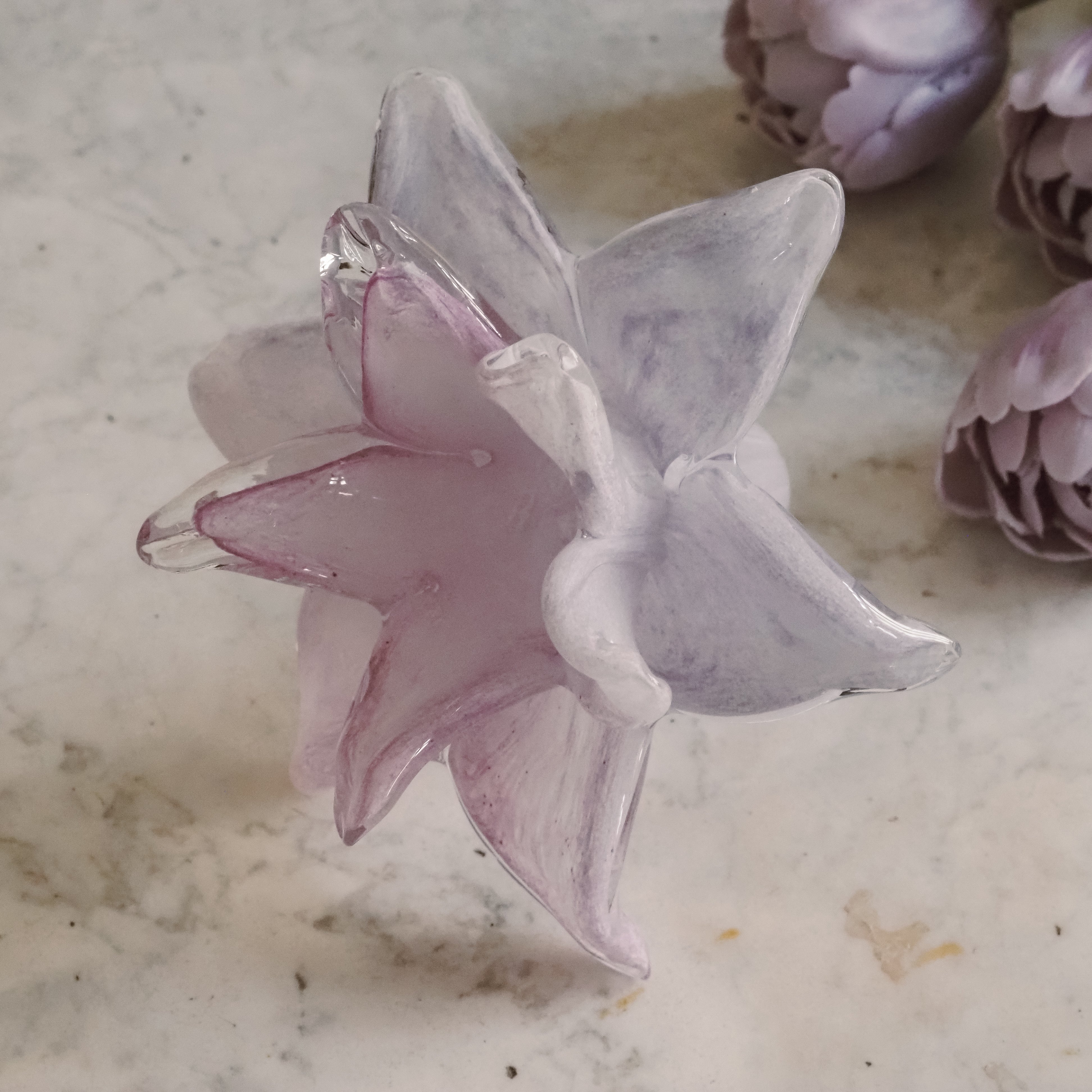 Glasblüte Lila · Organische Moderne · Dekoratives Objekt, Glasblume violett