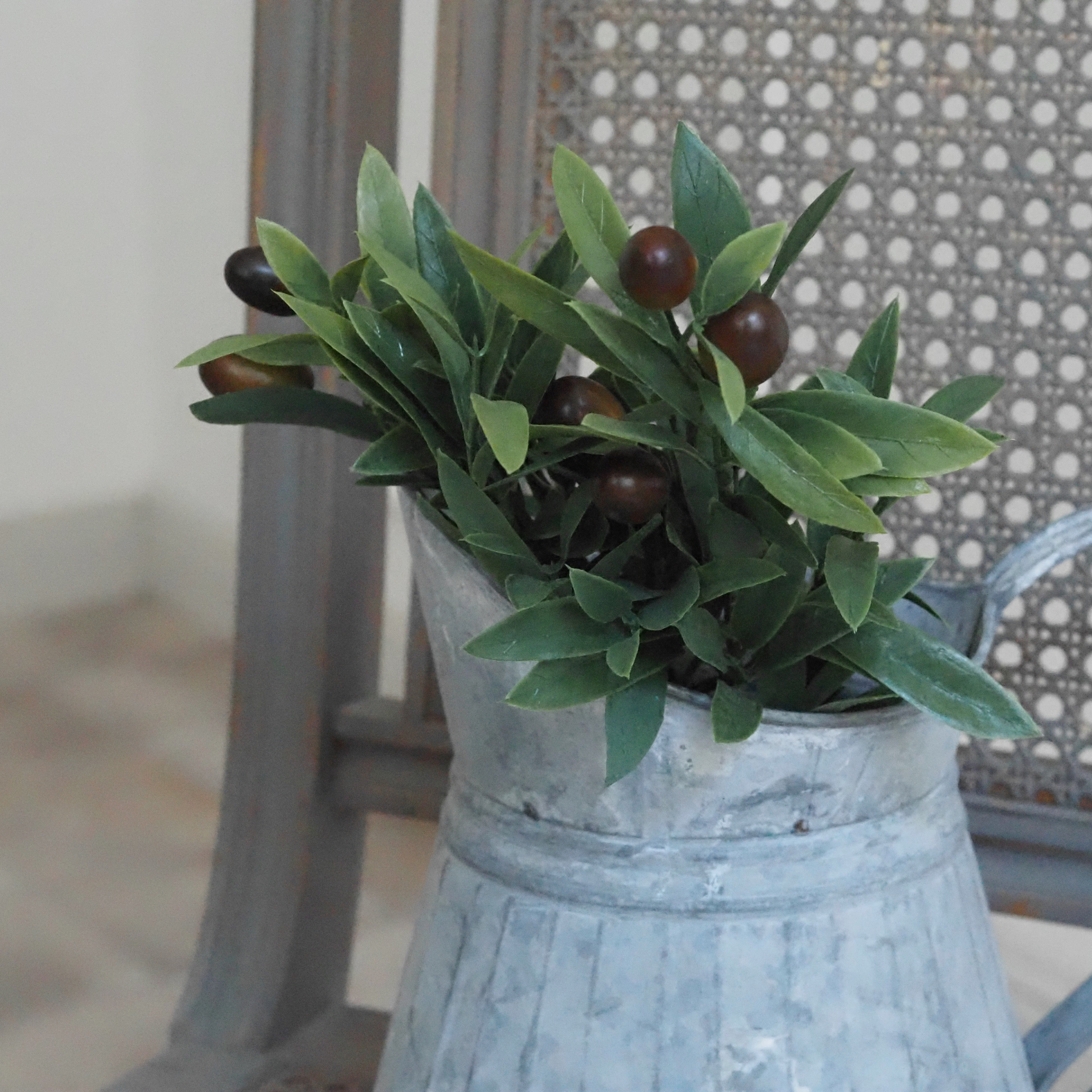 Olivenbusch mit Früchten · Dekozweig mediterran, 38 cm lang