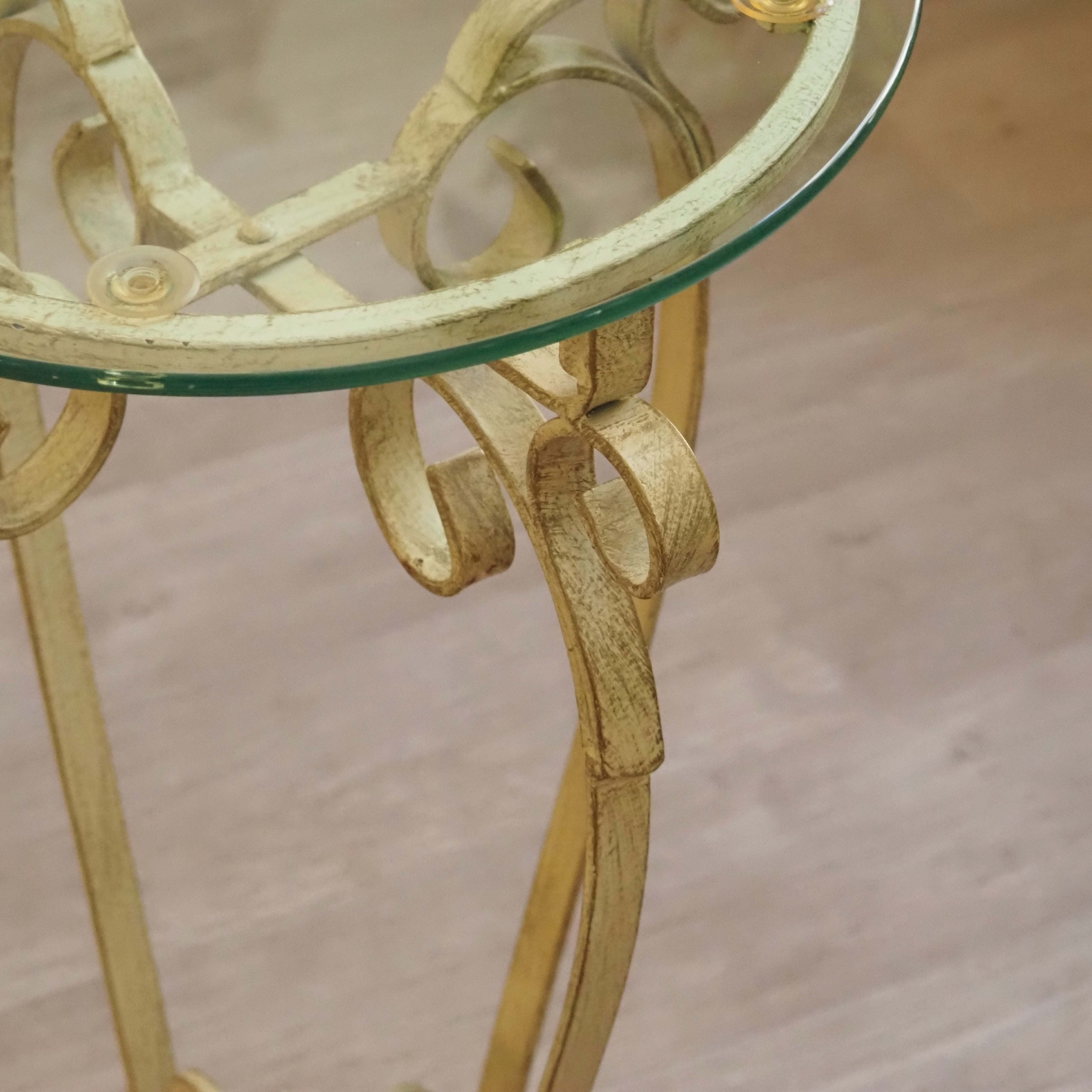 Beistelltisch rund Glas Metall Gestell