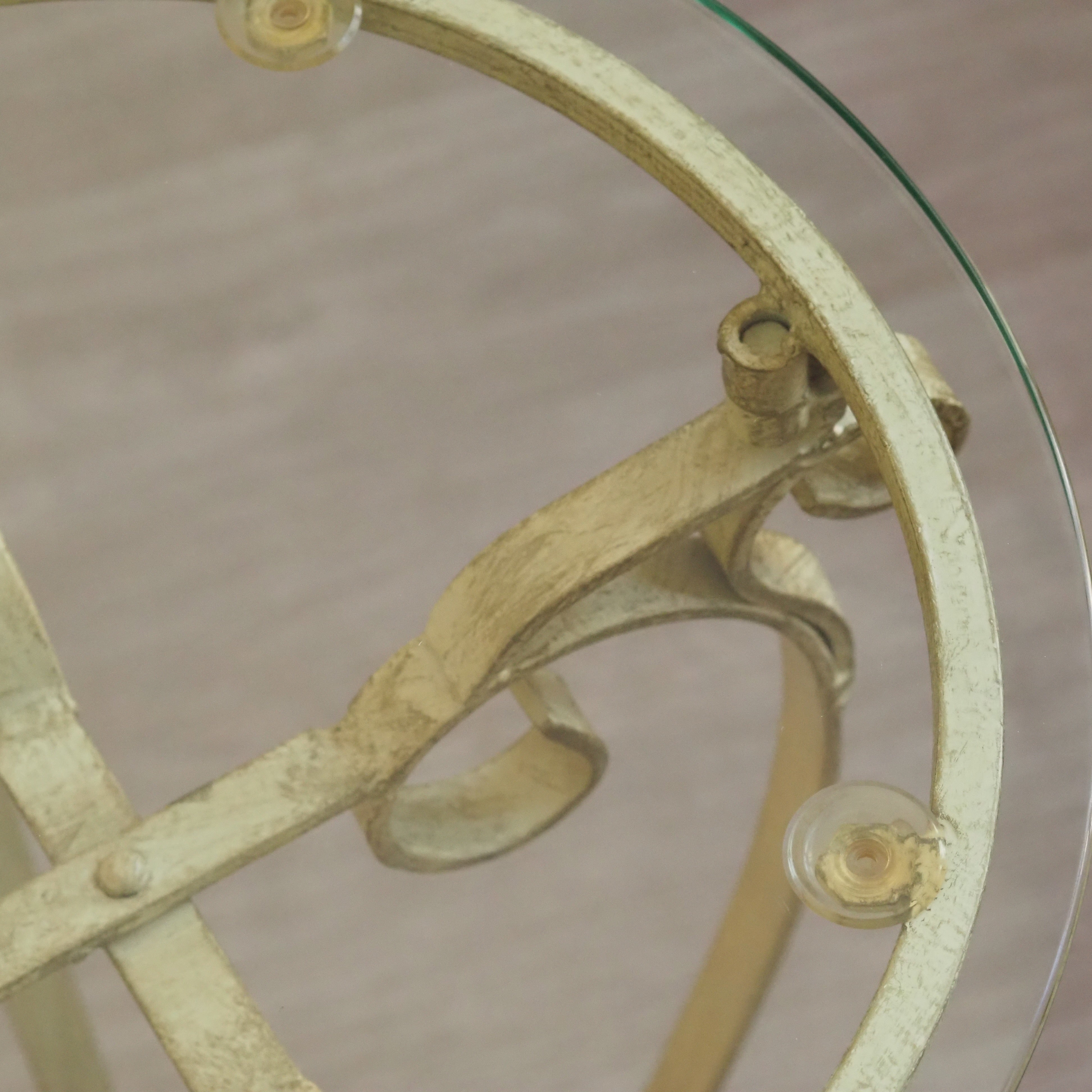 Beistelltisch rund Glas Metall Gestell