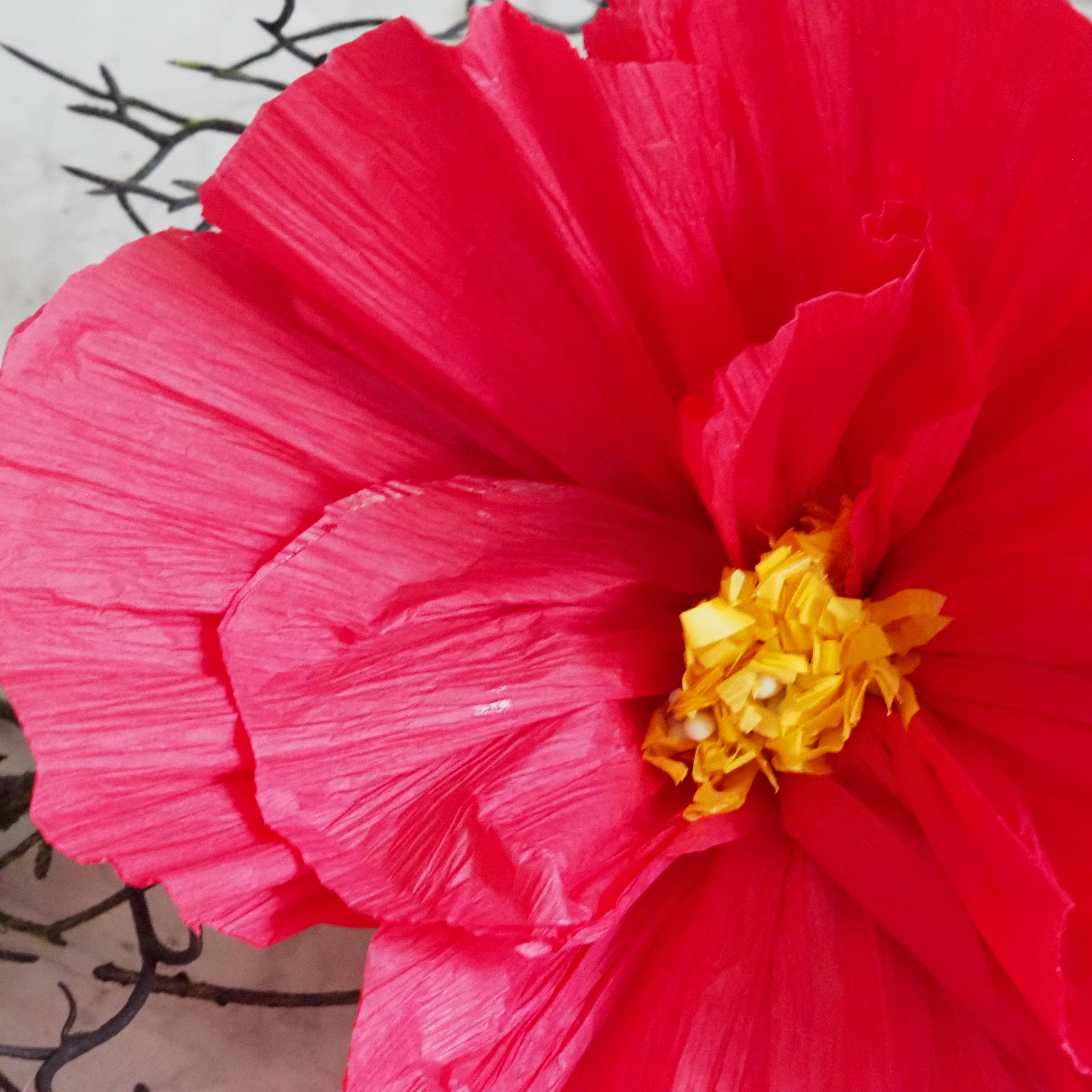 Papierblüte Rot · dekorative Papierblumen im 3er Set, Kunstblume
