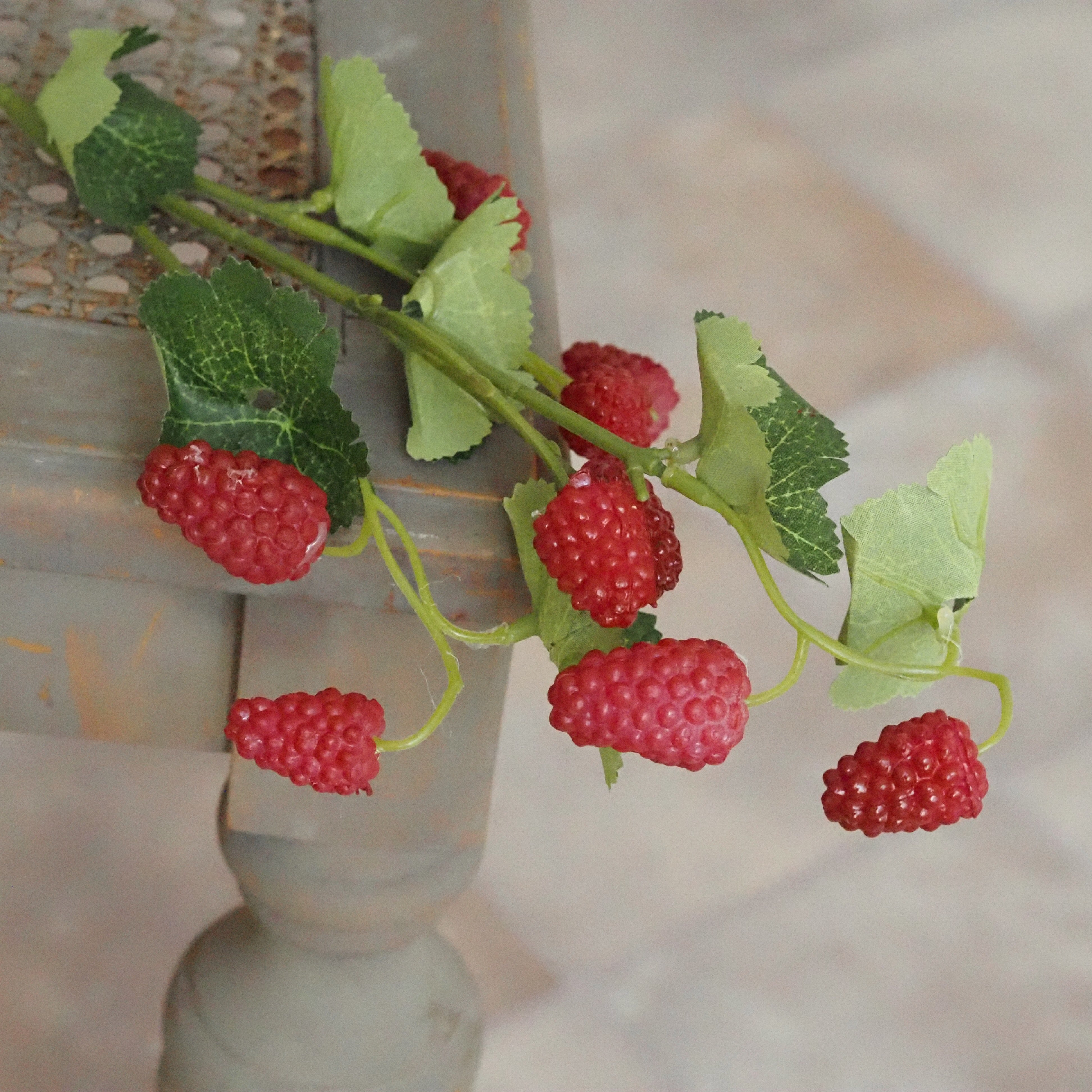 Beerenzweig Himbeere & Brombeere · Textilblätter, 6er-Bund