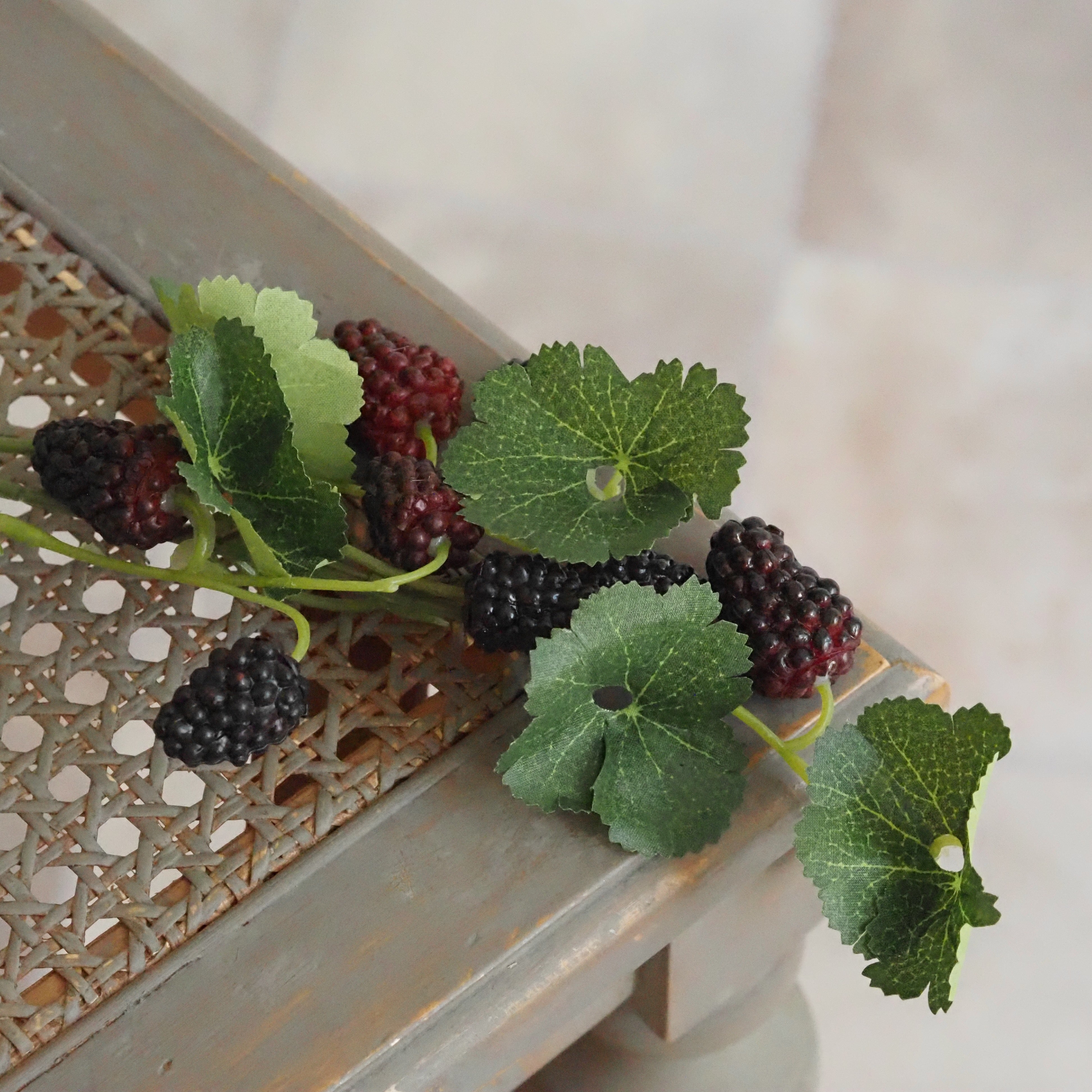 Beerenzweig Himbeere & Brombeere · Textilblätter, 6er-Bund