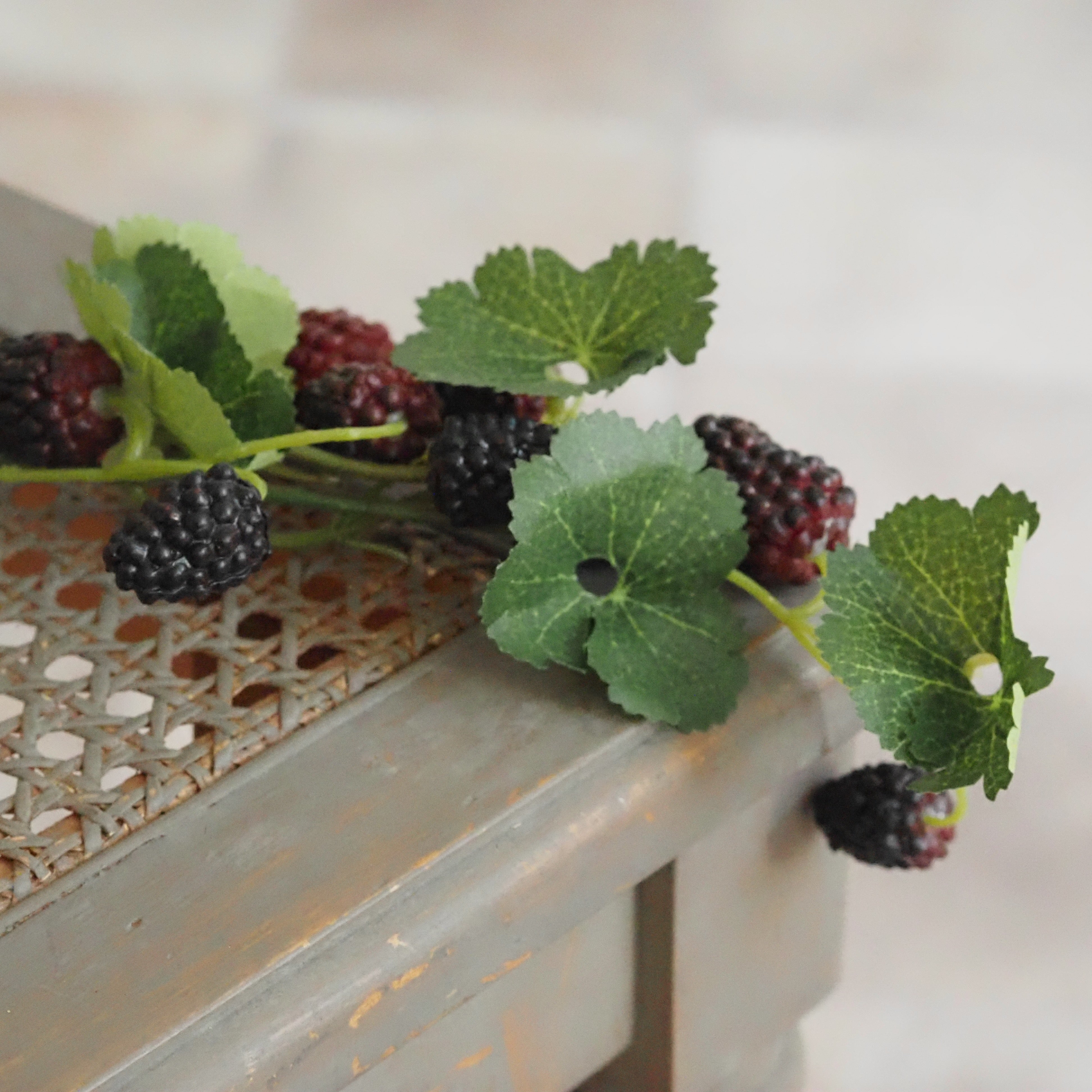 Beerenzweig Himbeere & Brombeere · Textilblätter, 6er-Bund