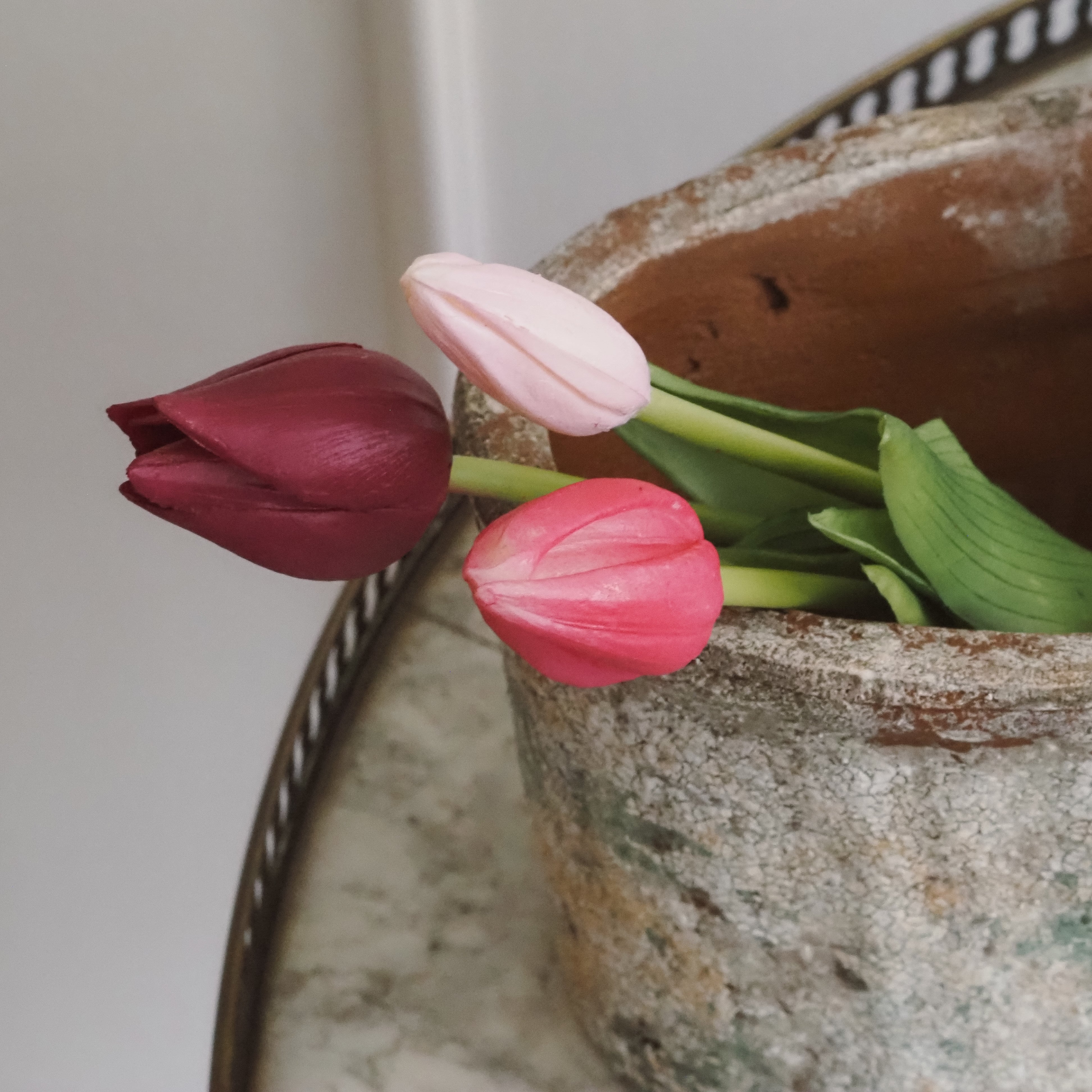 Tulpenbund Mix · künstliche Tulpen · mehrfarbig rosa Kunstblumen