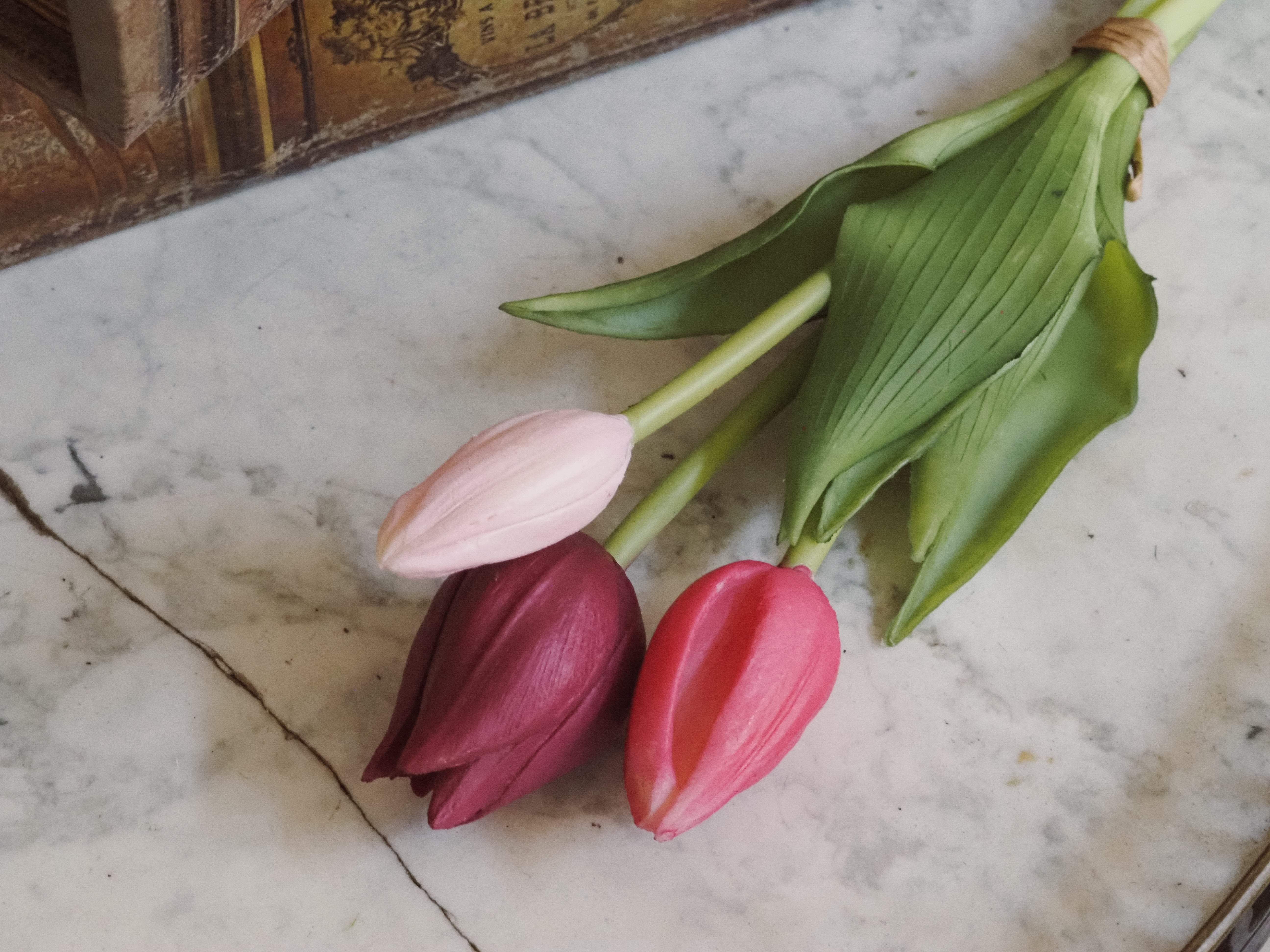 Tulpenbund Mix · künstliche Tulpen · mehrfarbig rosa Kunstblumen