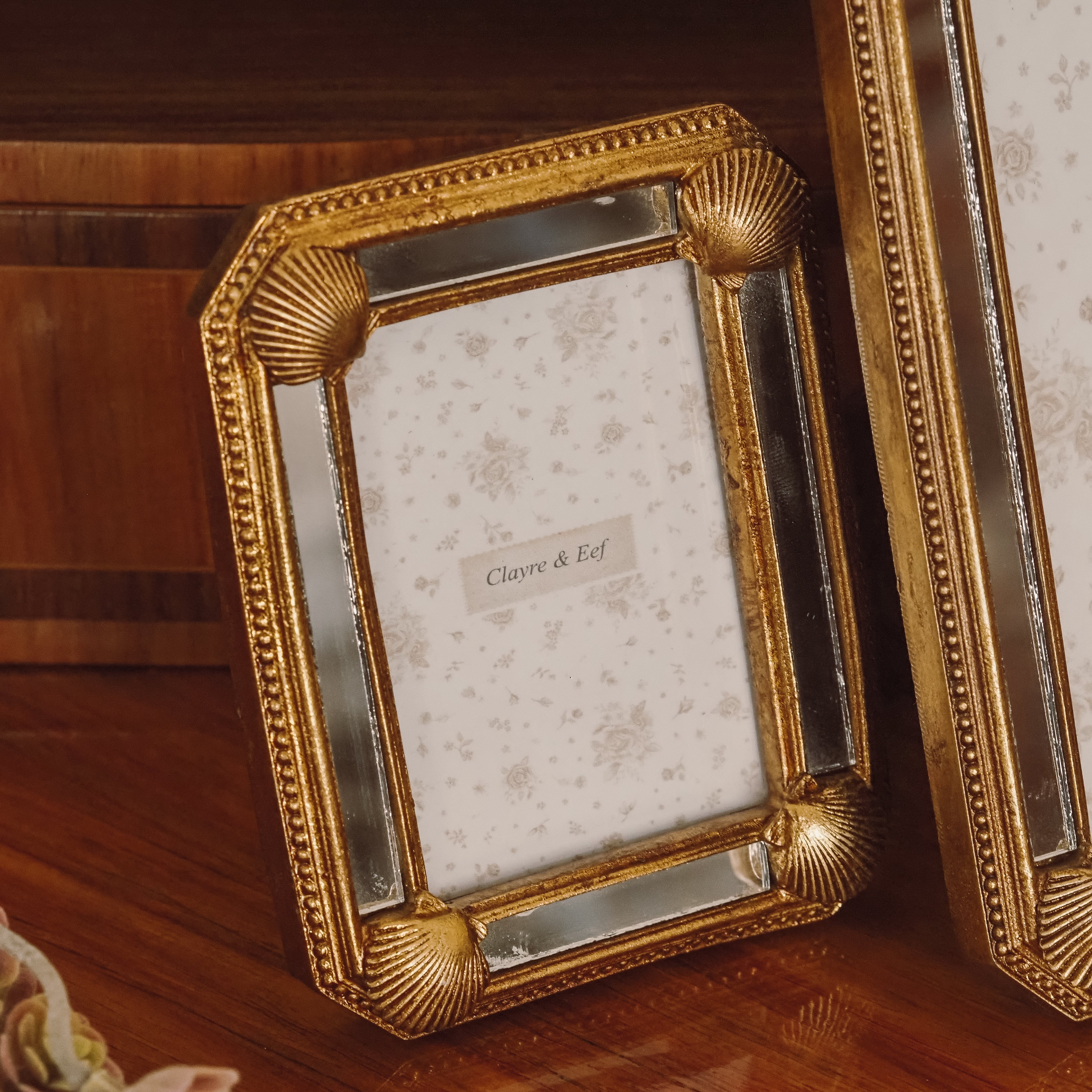 Bilderrahmen Gold · Muschelornamente · Art-Déco-Stil · 9x12 cm oder 13x18 cm
