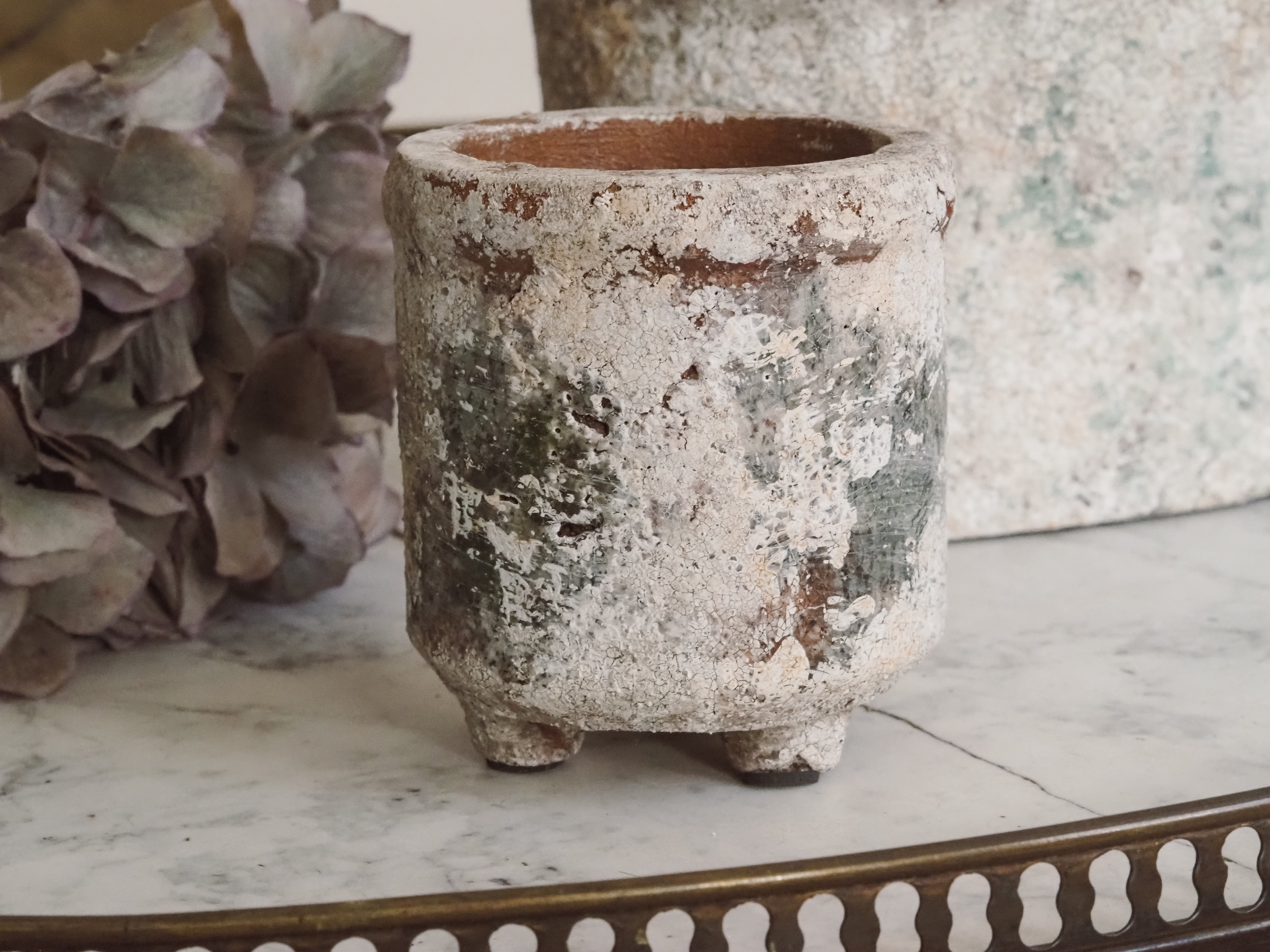 Kleiner Pflanztopf · Keramik in Steinoptik · Vintage Blumentopf