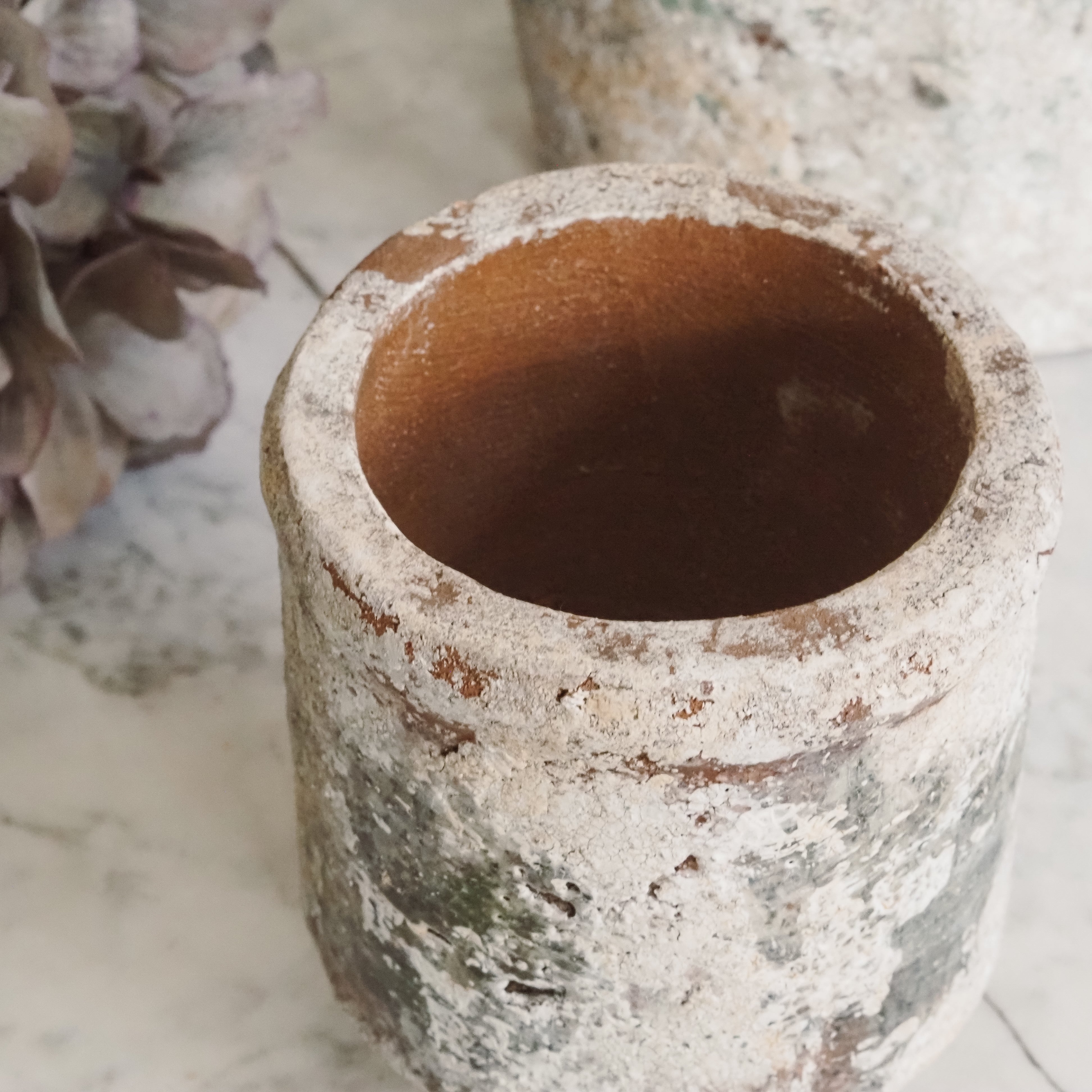 Kleiner Pflanztopf · Keramik in Steinoptik · Vintage Blumentopf