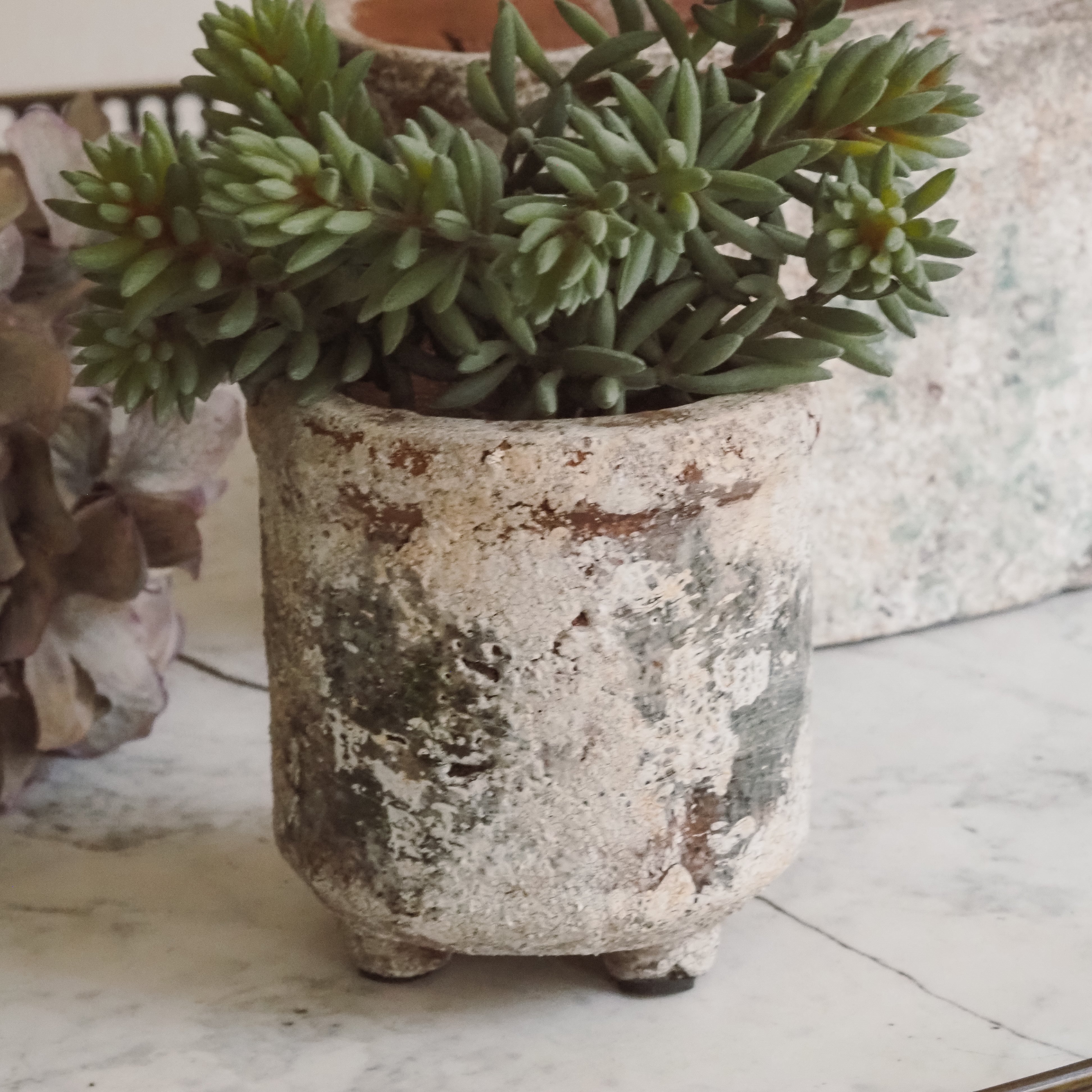 Kleiner Pflanztopf · Keramik in Steinoptik · Vintage Blumentopf