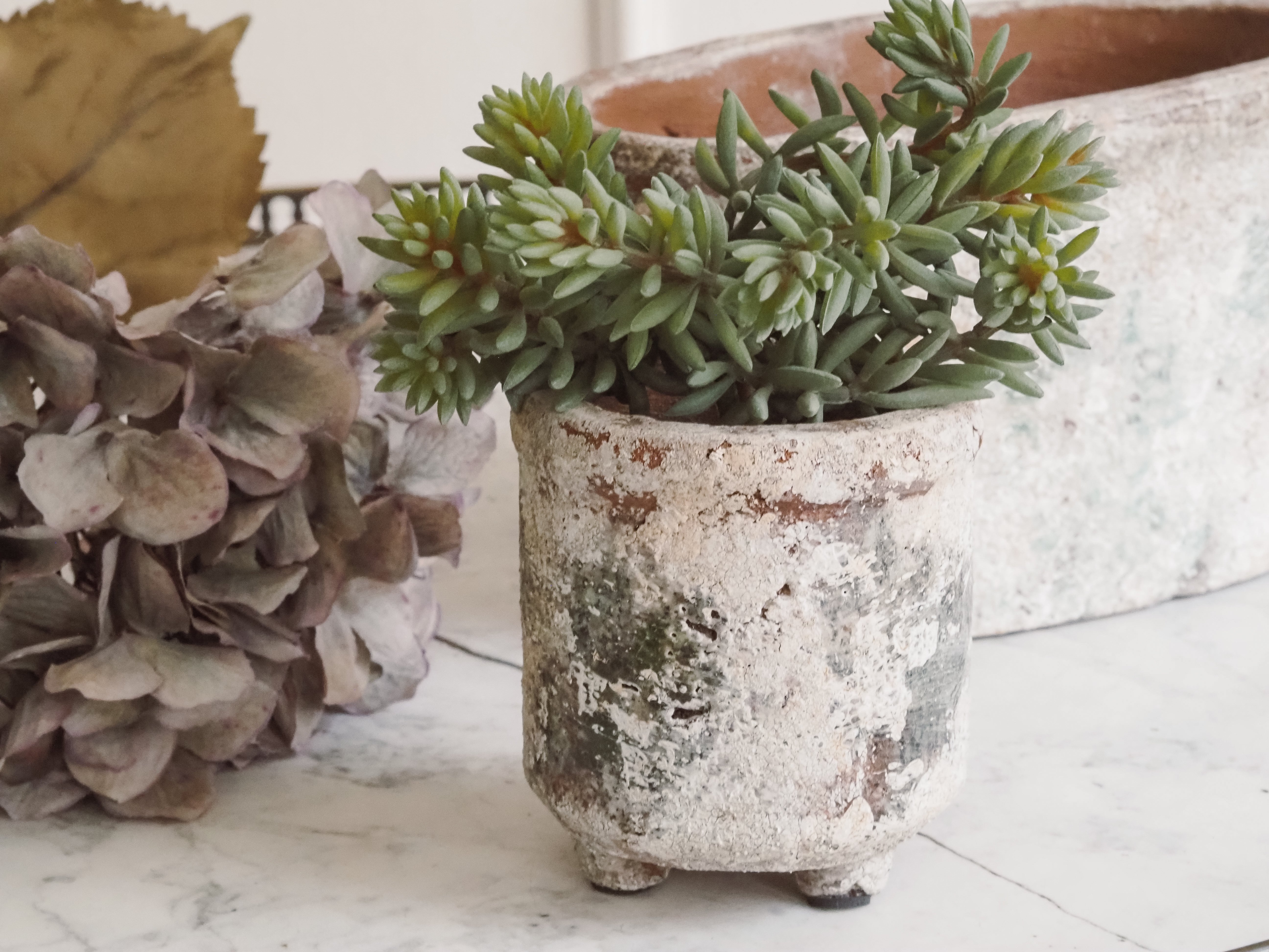 Kleiner Pflanztopf · Keramik in Steinoptik · Vintage Blumentopf