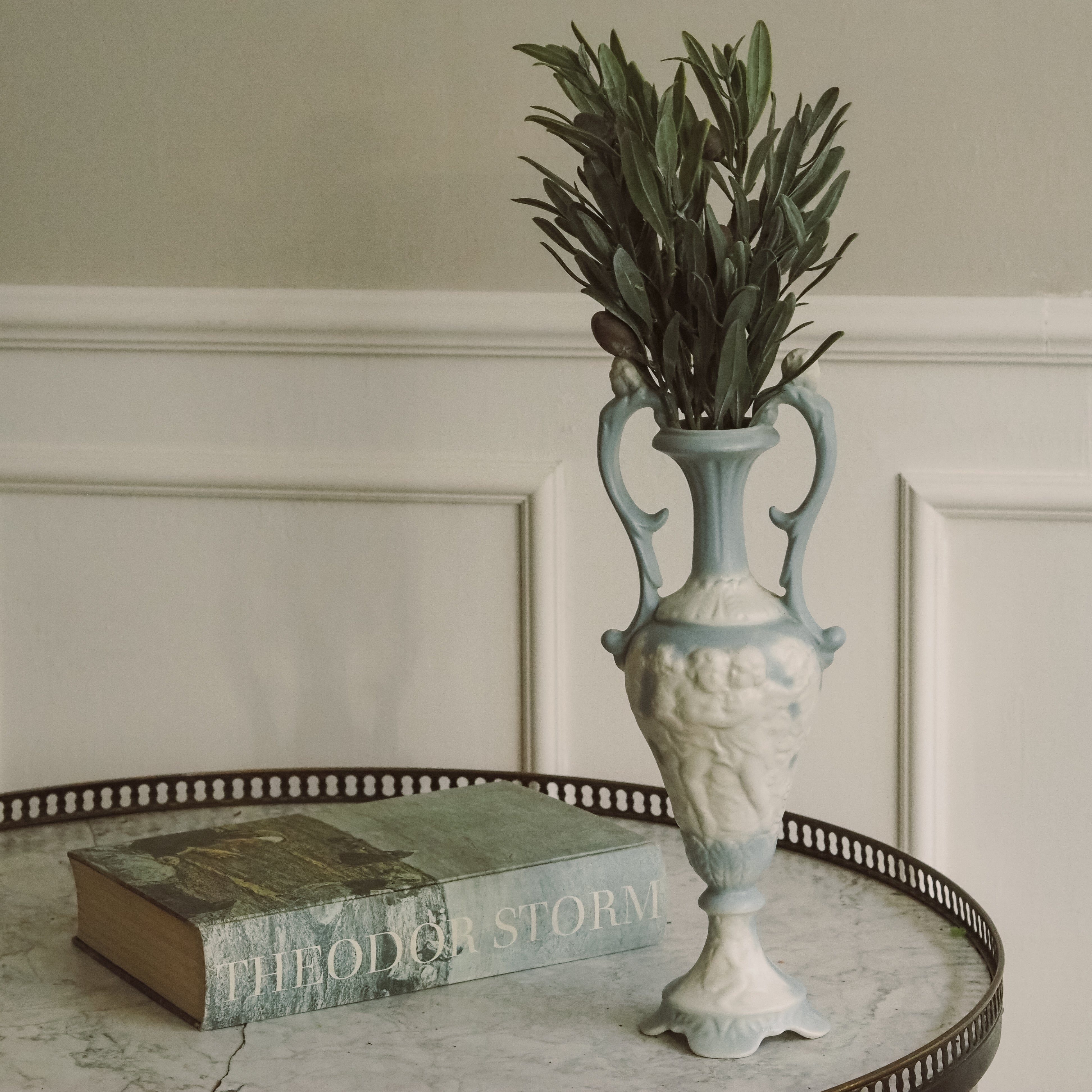 Olivenzweig Bund · dekorativer Olivenzweig mit Früchten, Kunstzweig