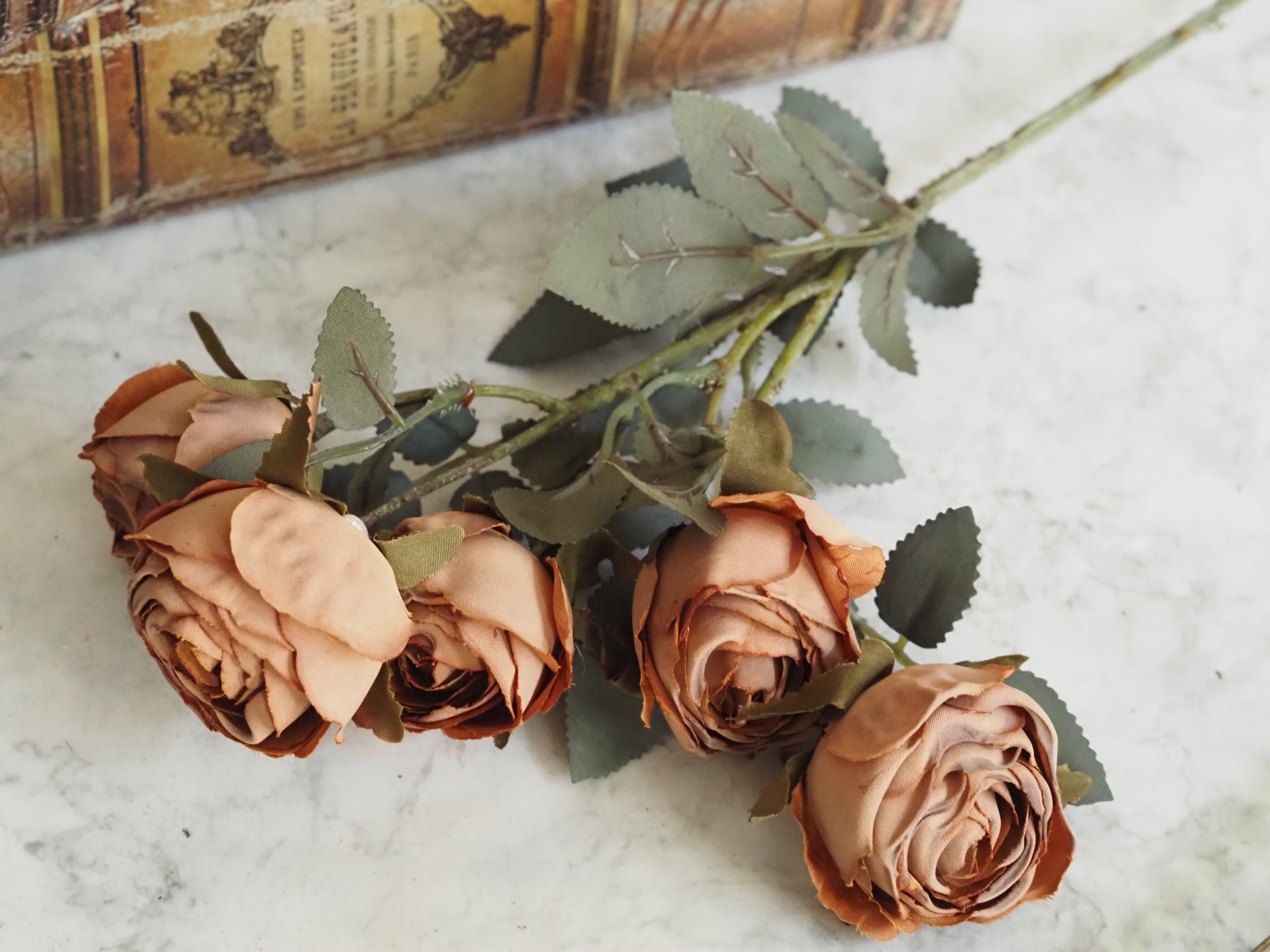 Dekorativer Rosenblütenzweig · florale Wohnraumdekoration