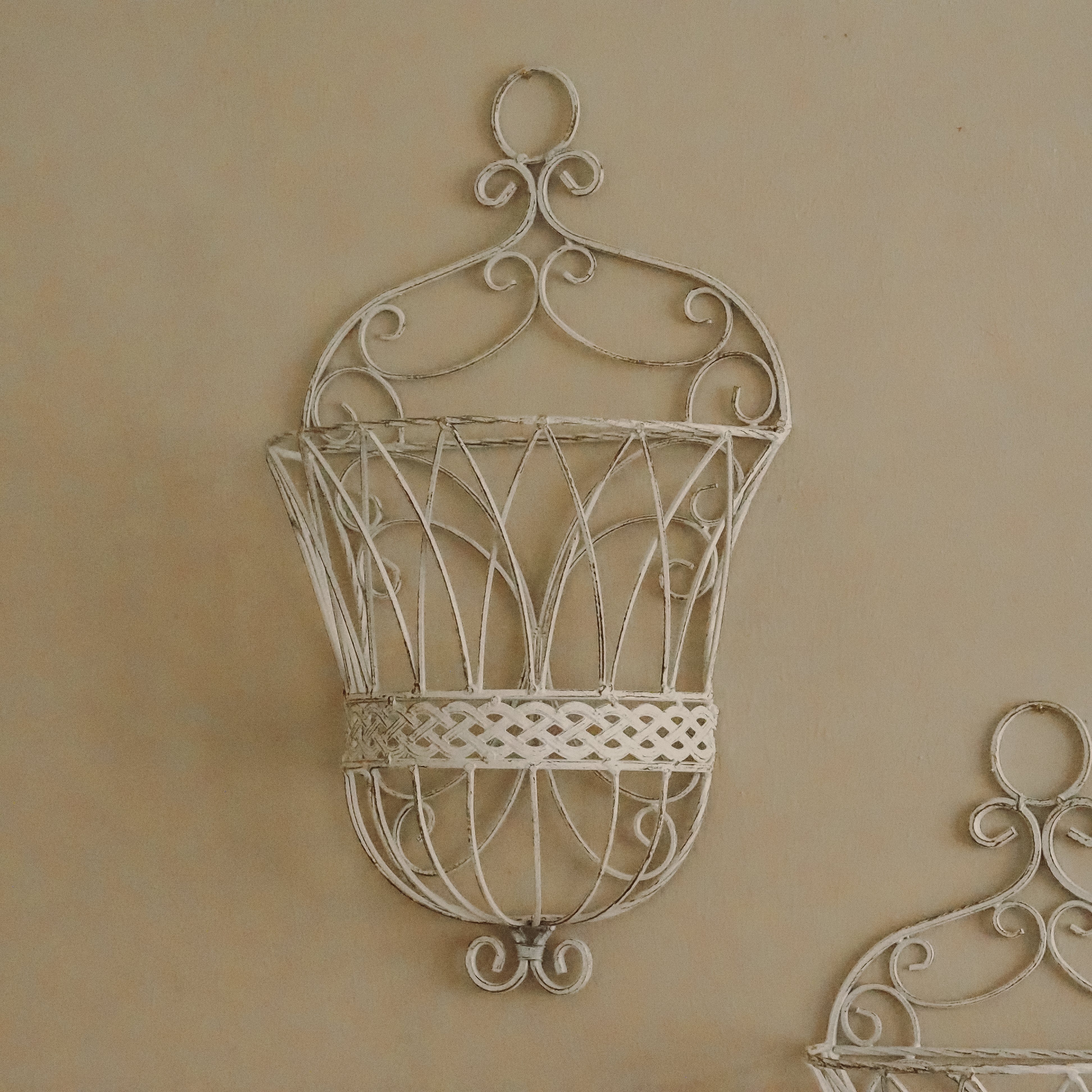 Futterraufe Wandkorb weiß · Set aus 2 · französischer Landhausstil