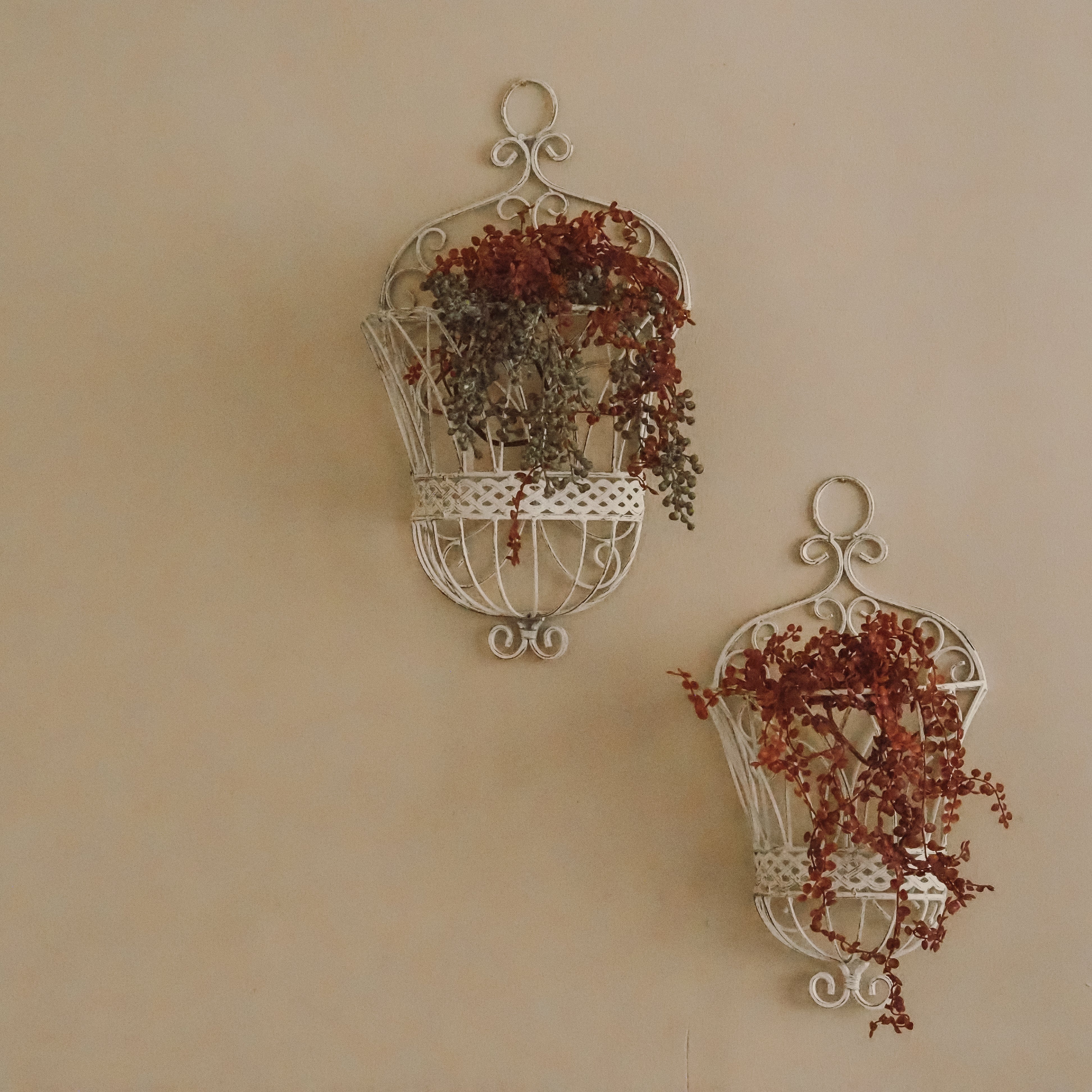Futterraufe Wandkorb weiß · Set aus 2 · französischer Landhausstil