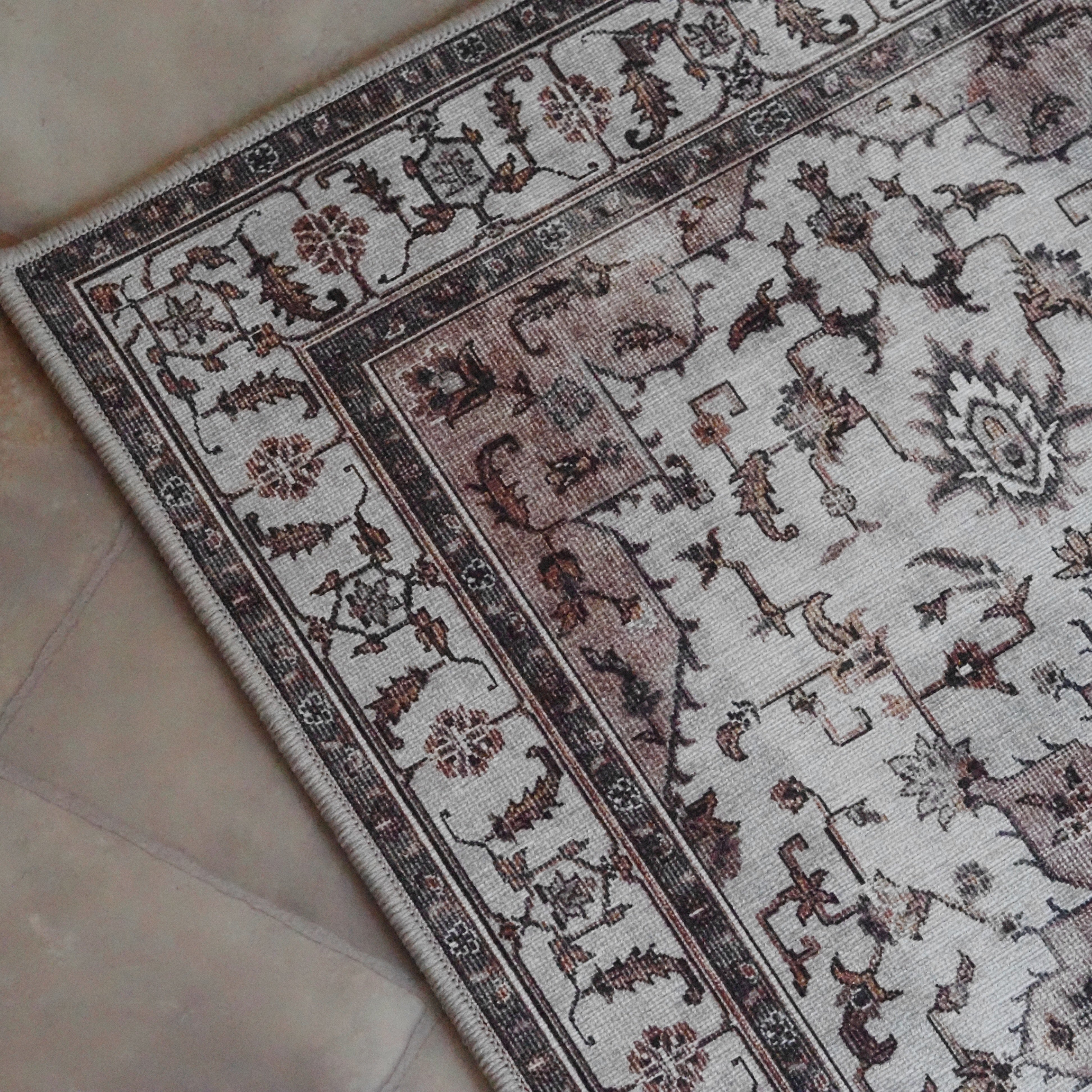Teppich 50x80 cm · Medaillonmuster in Vintage-Waschoptik