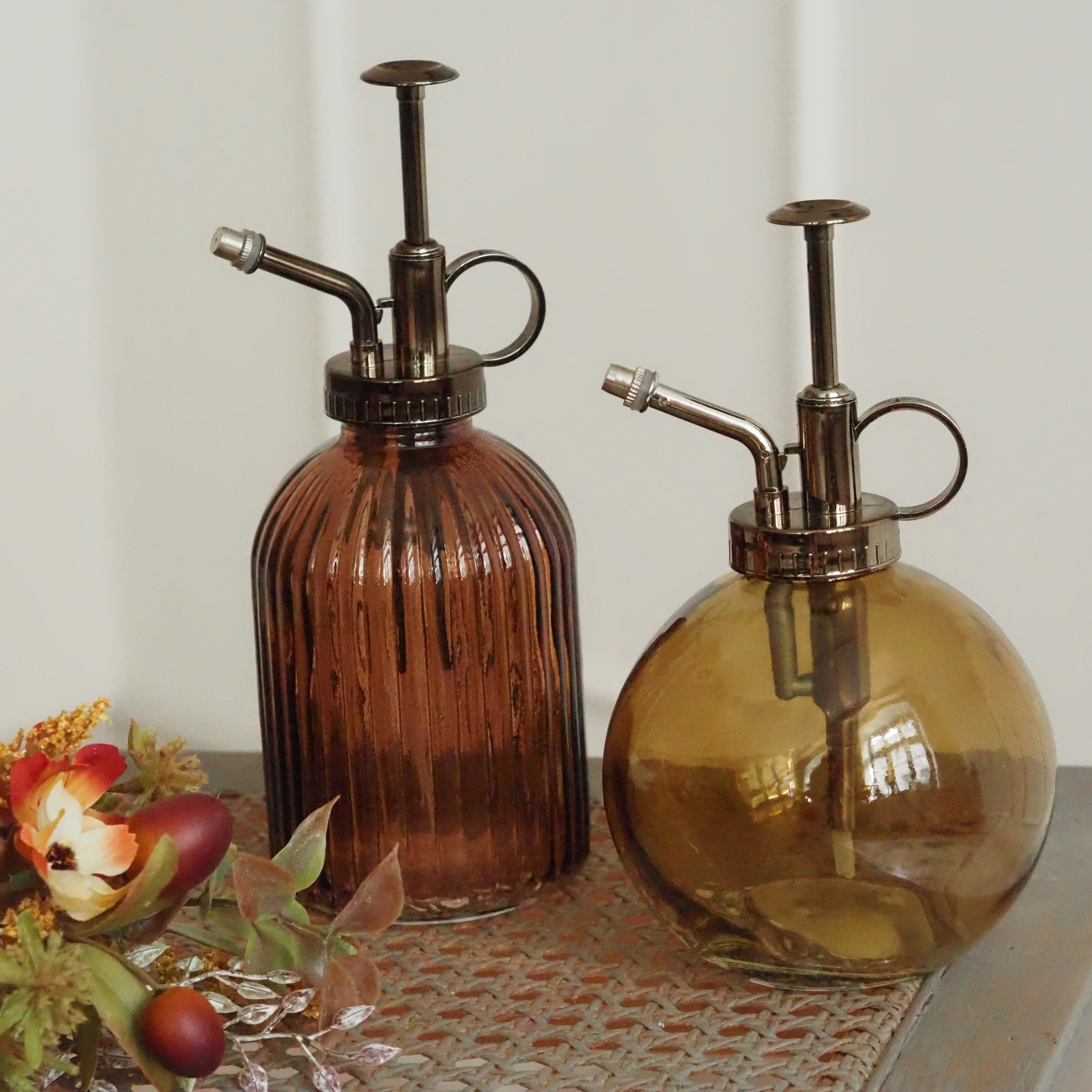 Pflanzensprüher Glas · Zerstäuber mit Metallpumpe