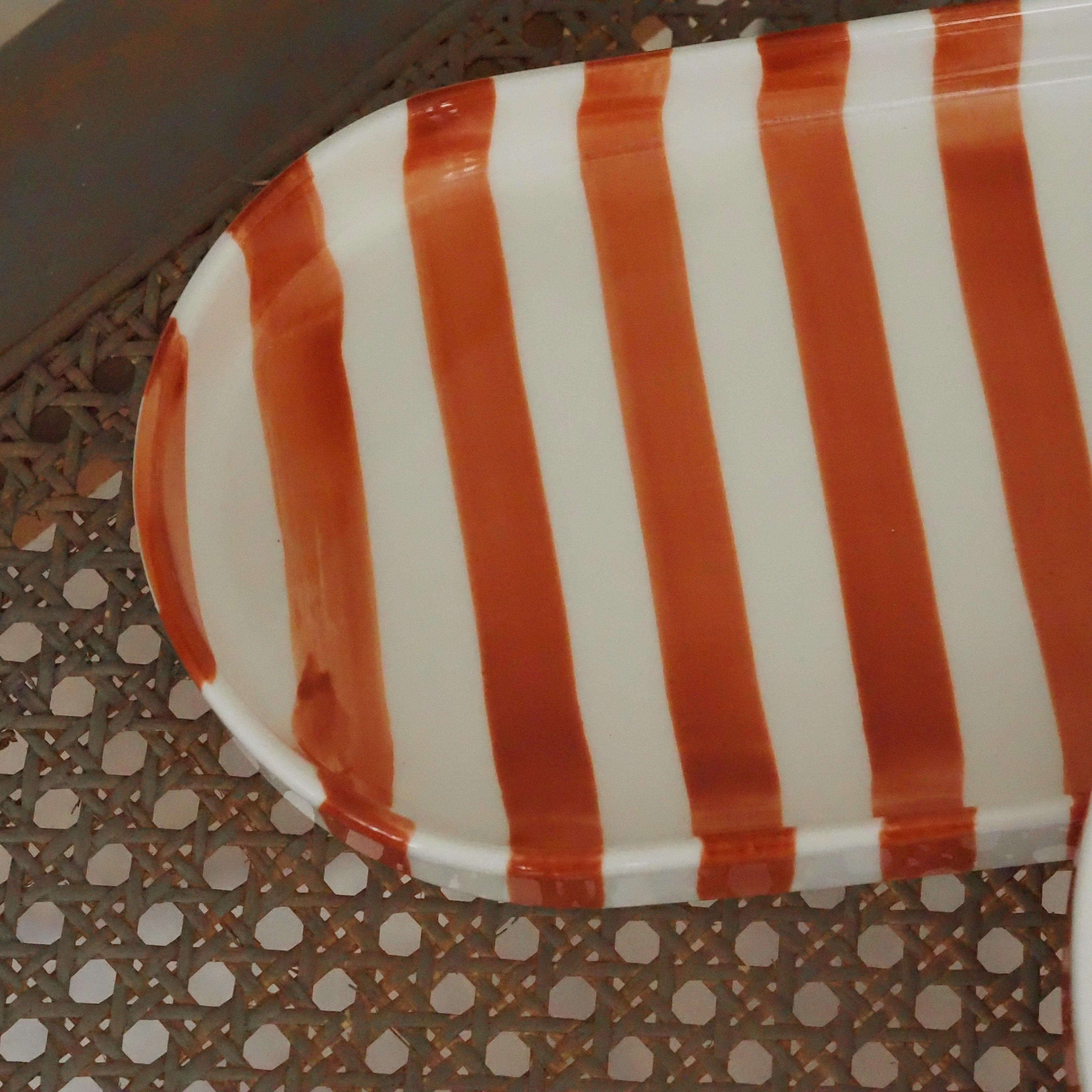Teller Gestreift · Keramik Terrakotta Mediterrane Tafel