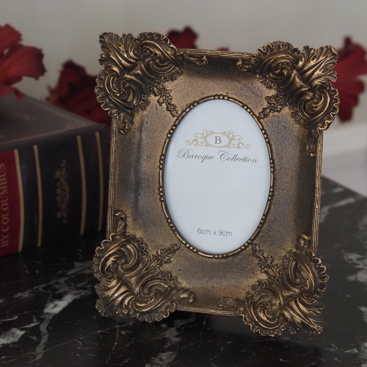 Bilderrahmen Antikgold 6 × 9 cm · Barockstil mit Akanthus-Ornamenten