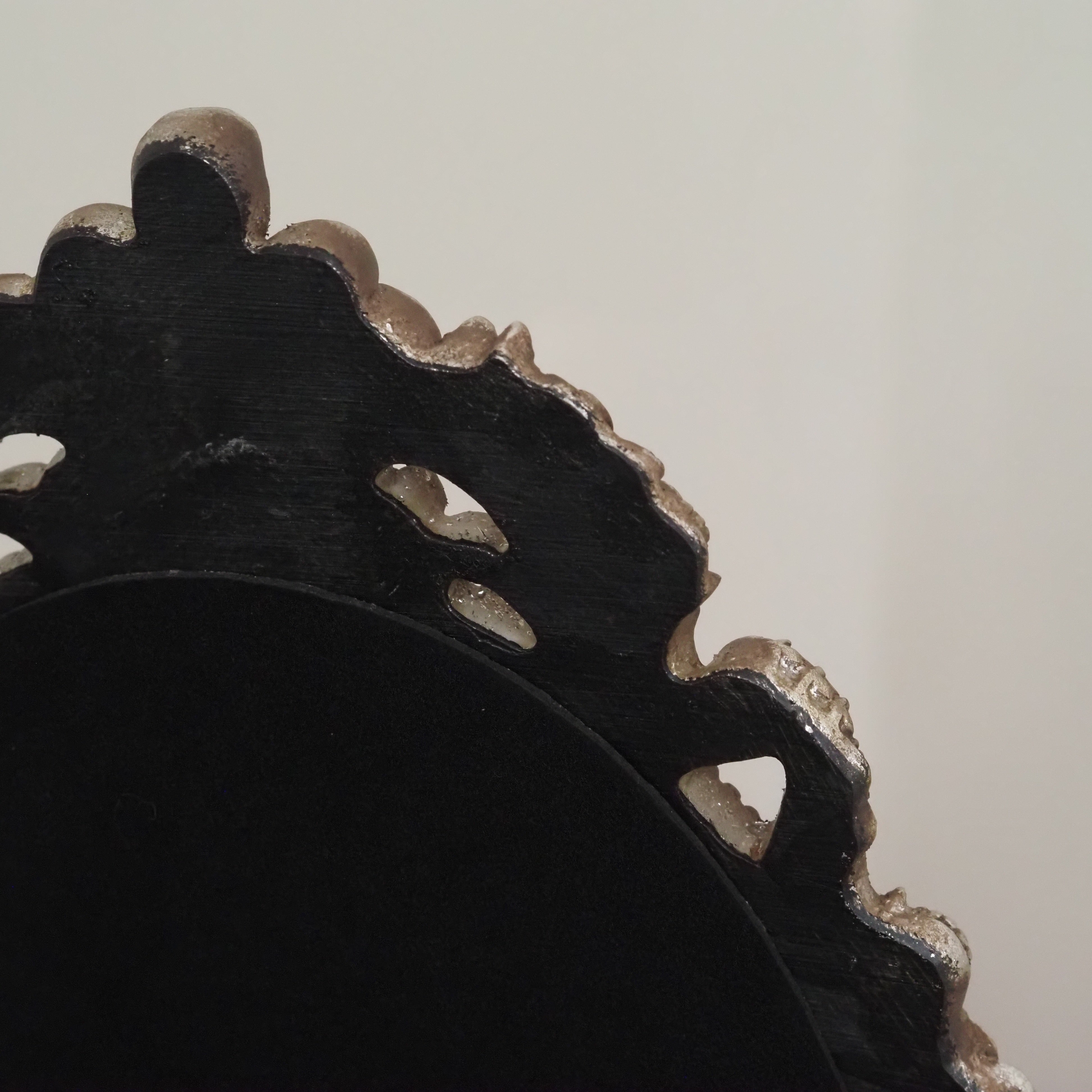 Ovaler Spiegelrahmen Antiksilber · Barockstil · 30 × 20 cm