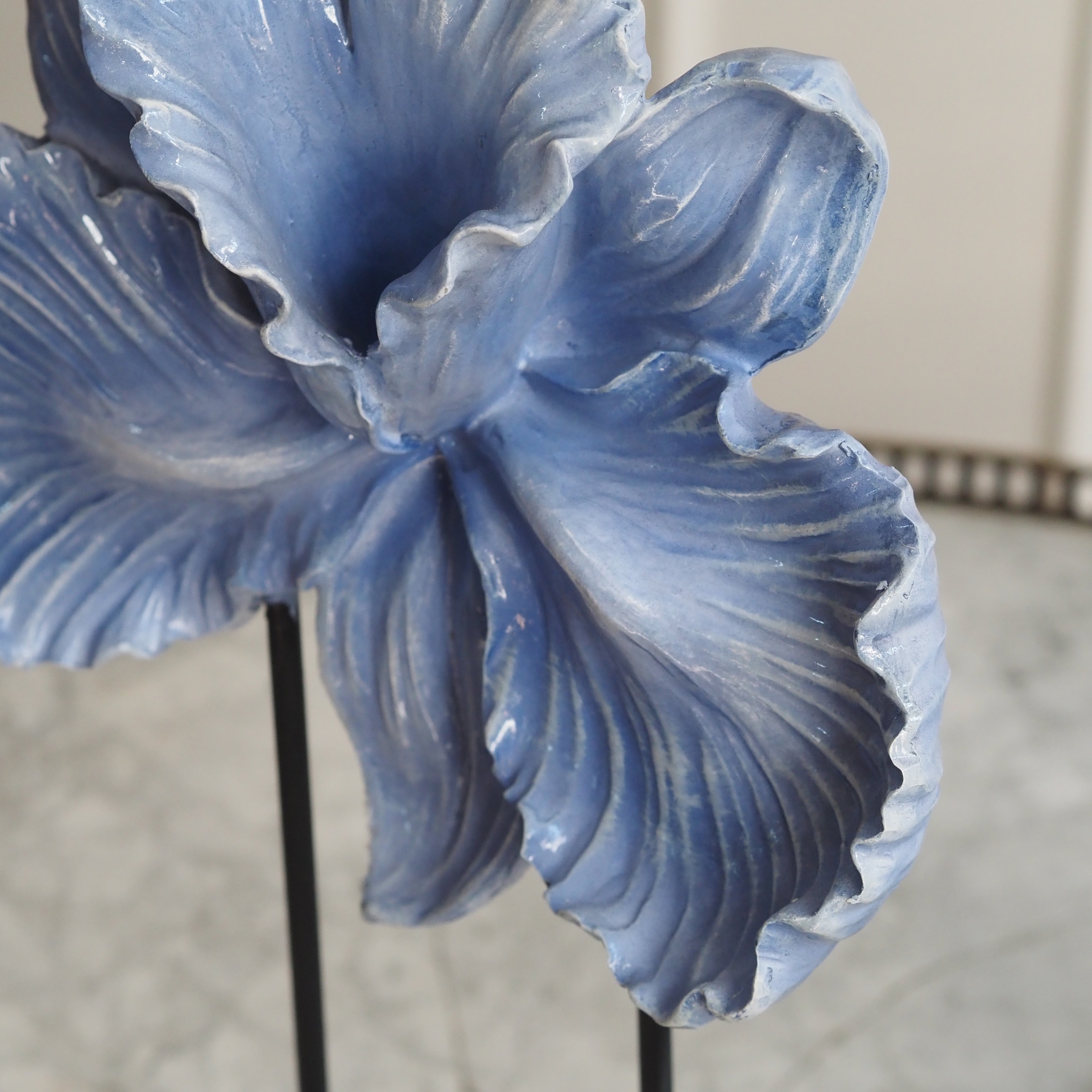 Dekoblume Blau · Wandobjekt Standskulptur
