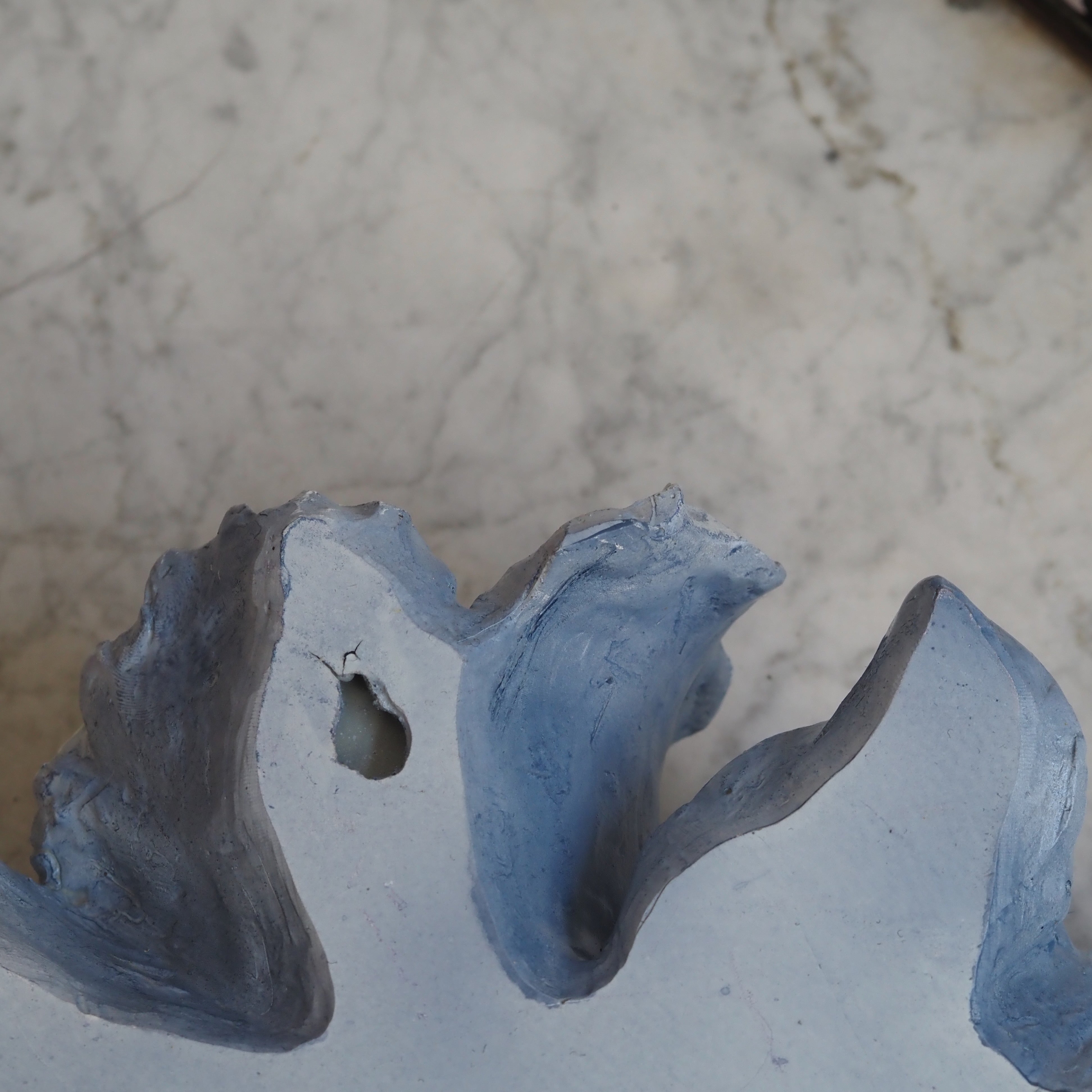 Dekoblume Blau · Wandobjekt Standskulptur