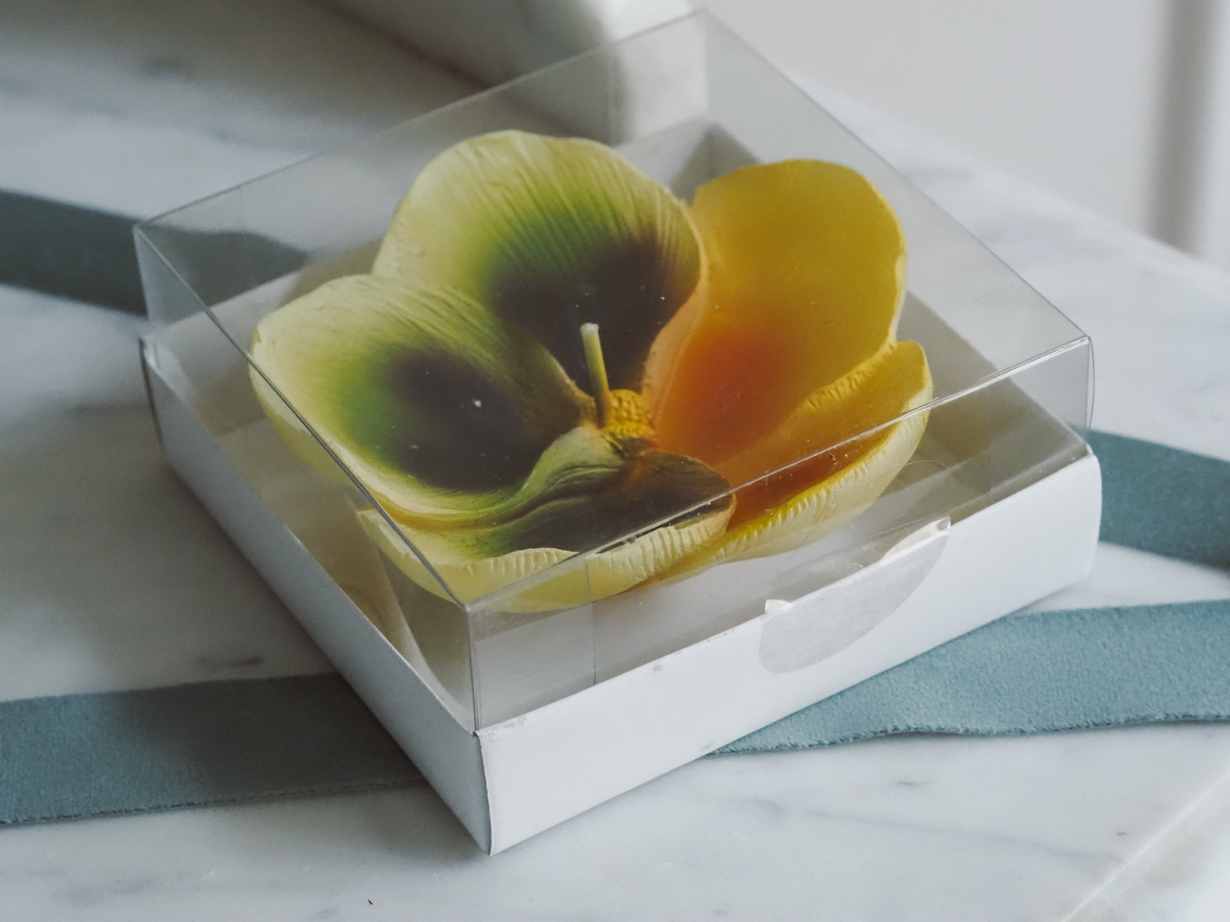 Geschenkkerzen Stiefmütterchen Gelb · florale Dekokerzen im 3er Set