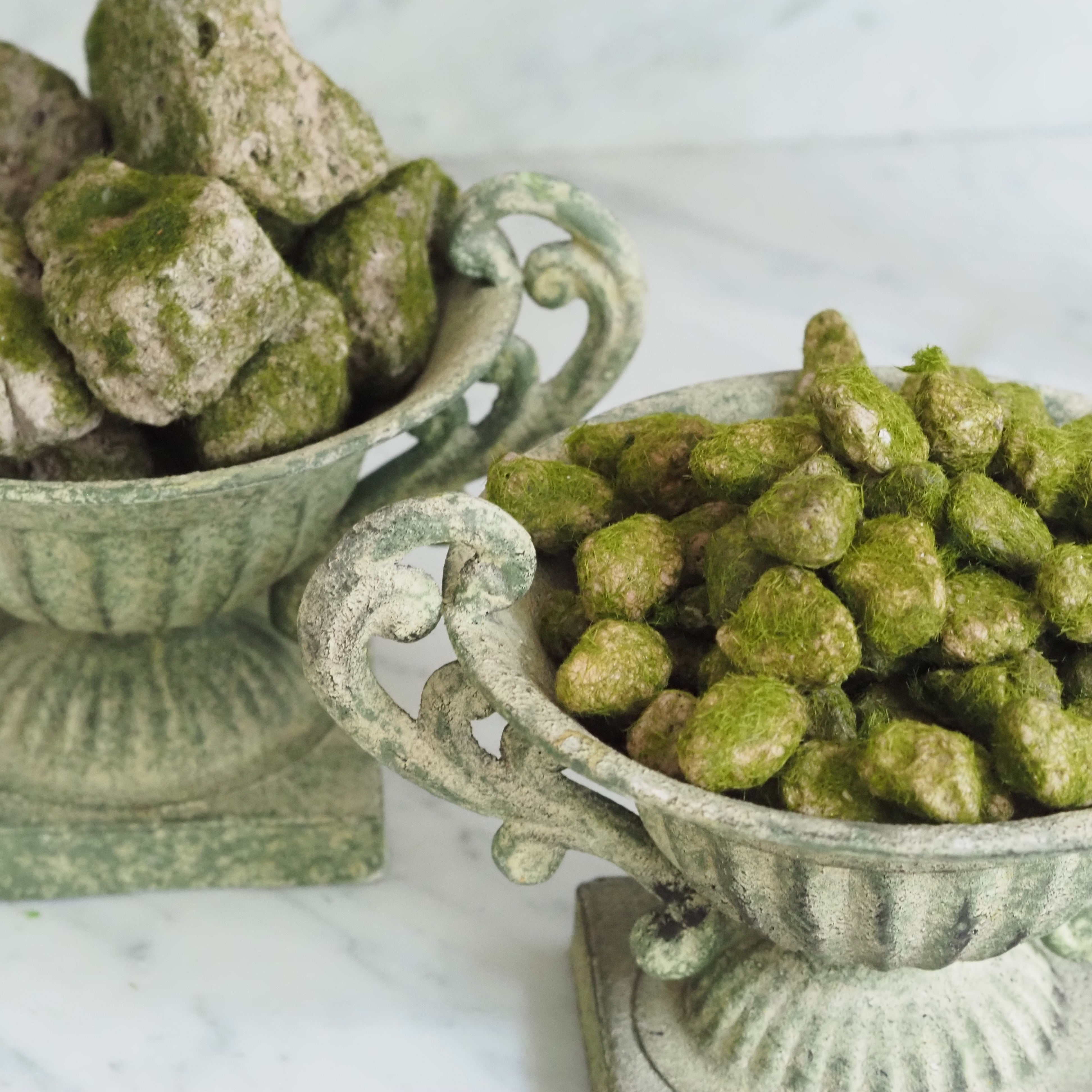 Moossteine · dekorative Naturstein-Imitation für Schalen, Glasgefäße und Tabletts