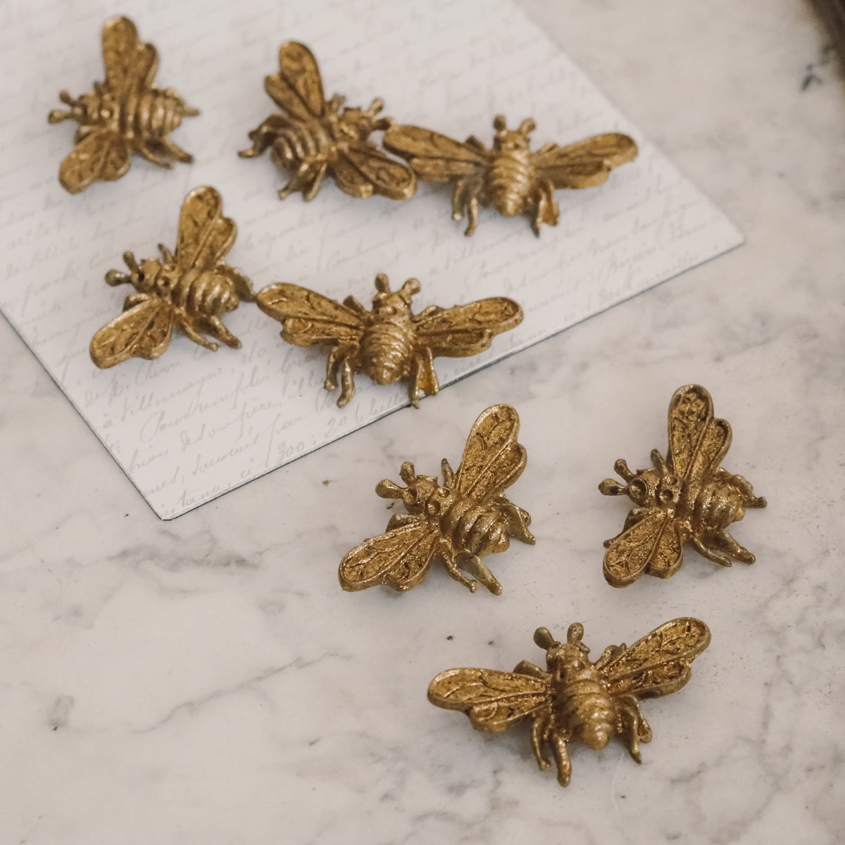 Bienen-Magnete 8er-Set · Goldoptik nach Empire-Vorbild