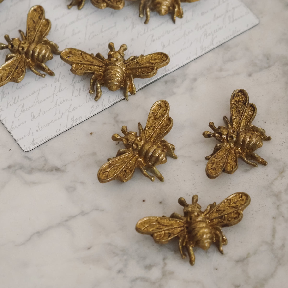 Bienen-Magnete 8er-Set · Goldoptik nach Empire-Vorbild