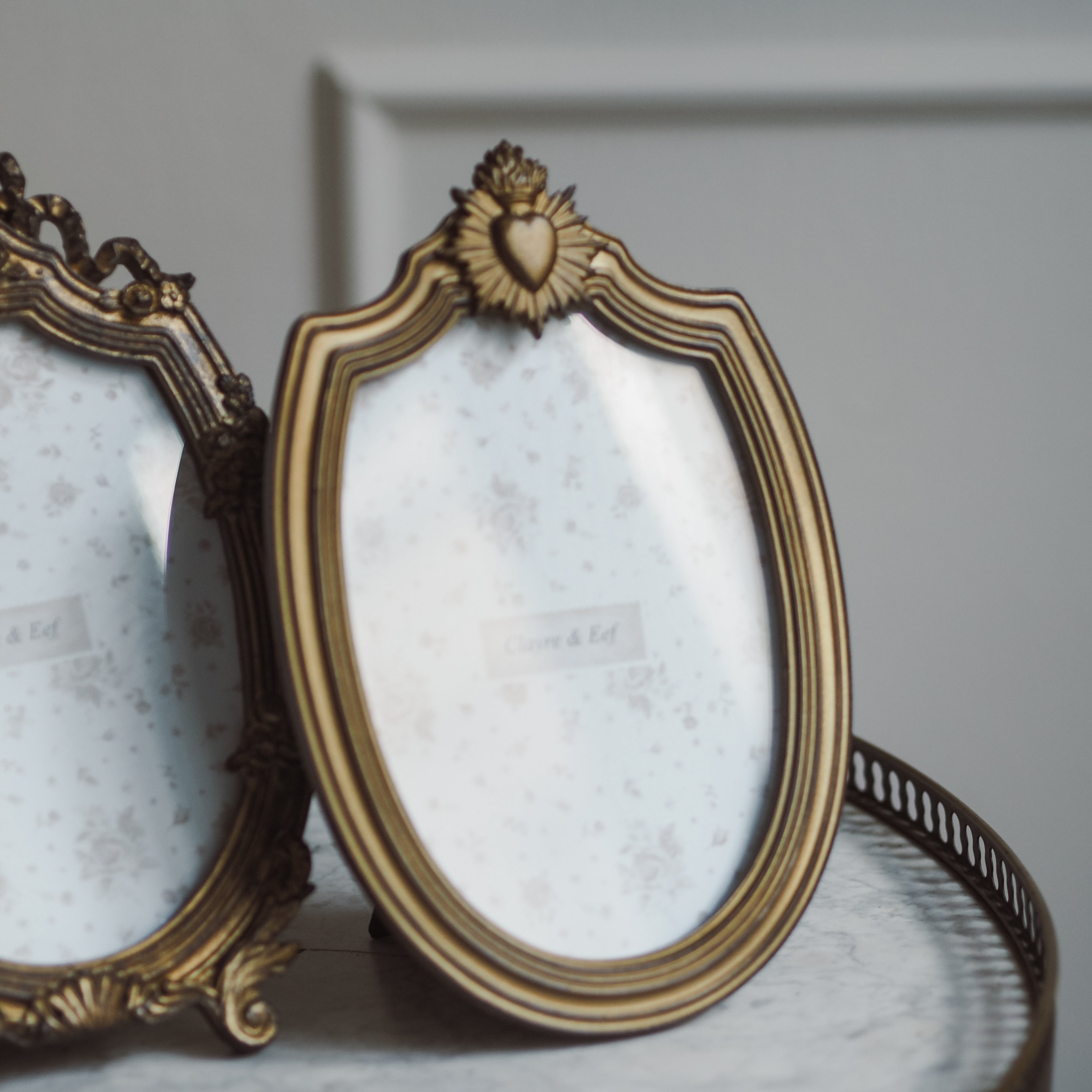 Bilderrahmen Gold · historisch inspiriert / Herzmotiv / Antik Stil / Fotorahmen