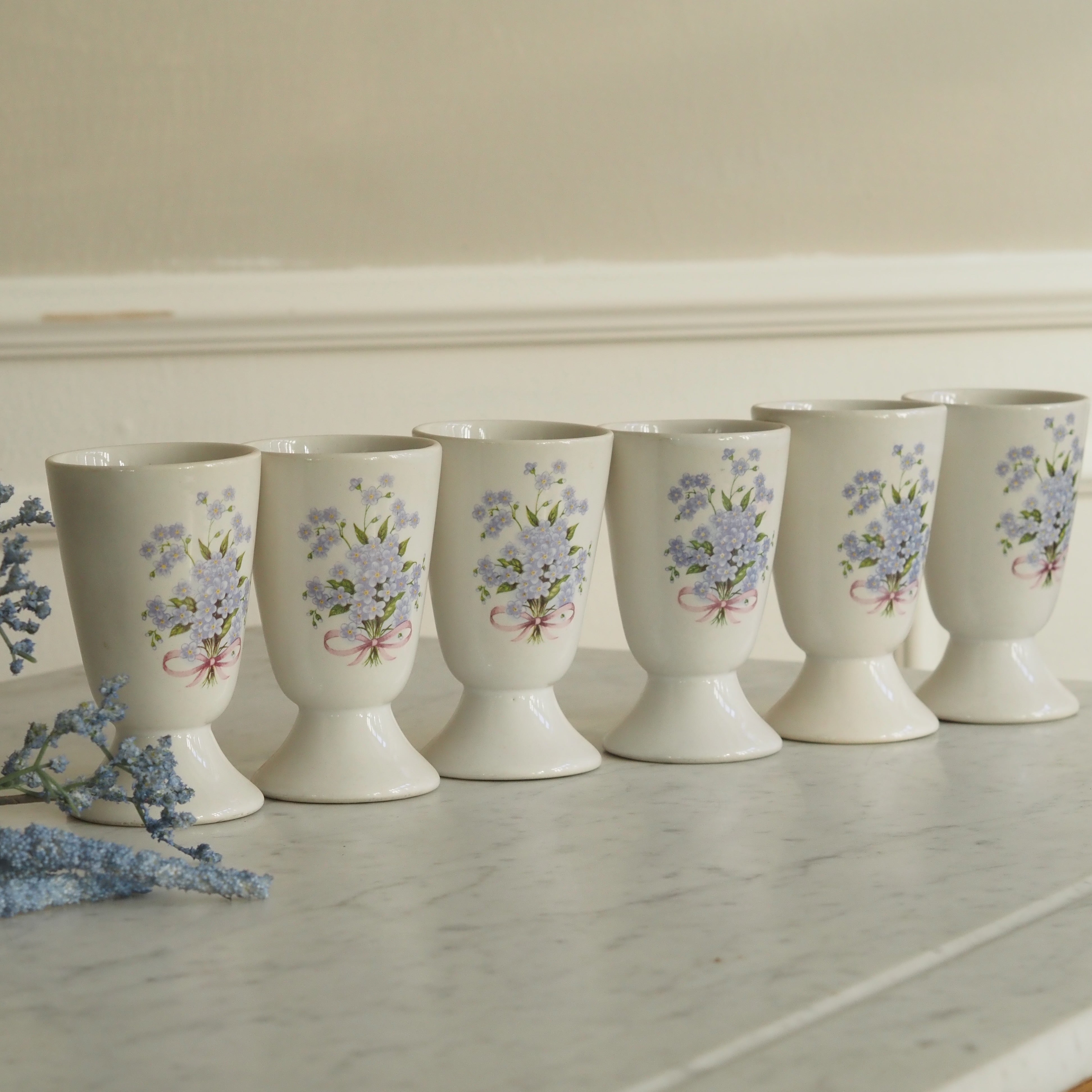 Kelch Set · Vergissmeinnicht-Dekor / Porzellan Vintage