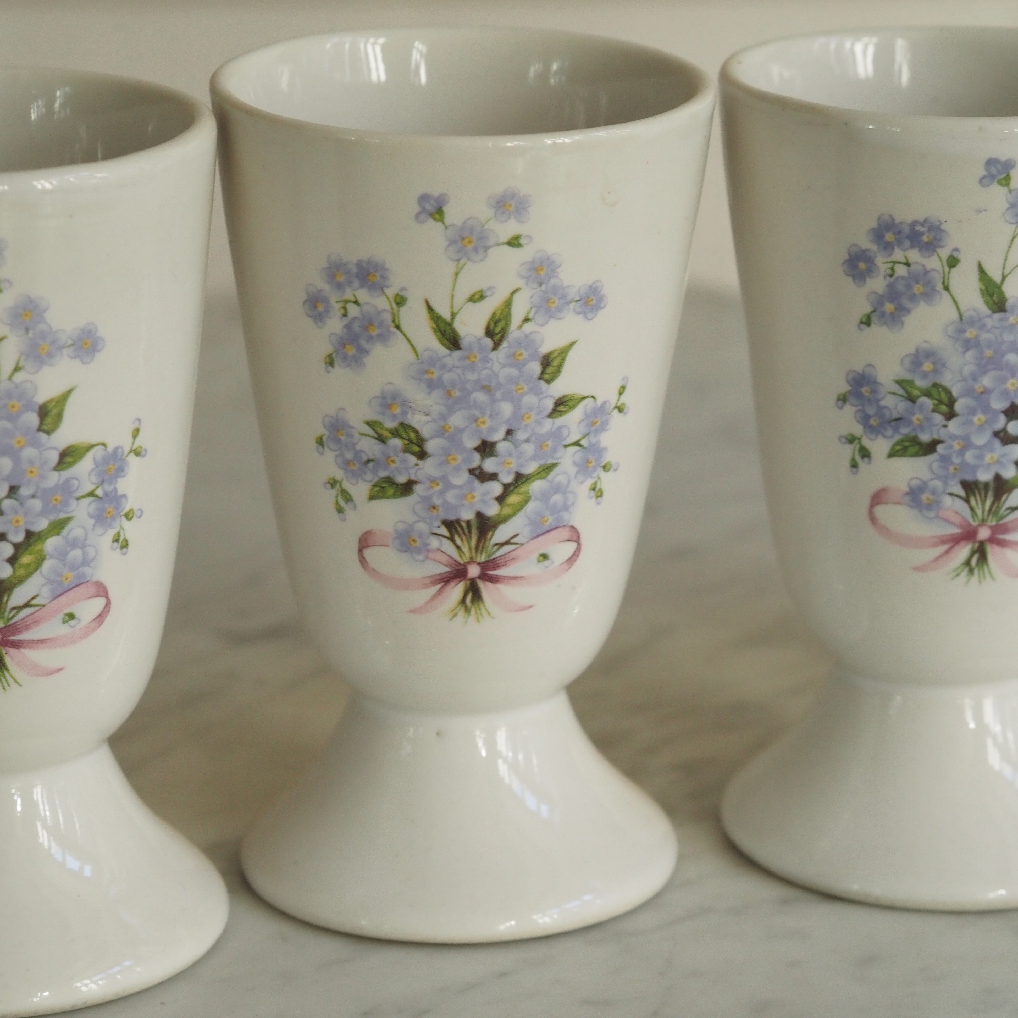 Kelch Set · Vergissmeinnicht-Dekor / Porzellan Vintage