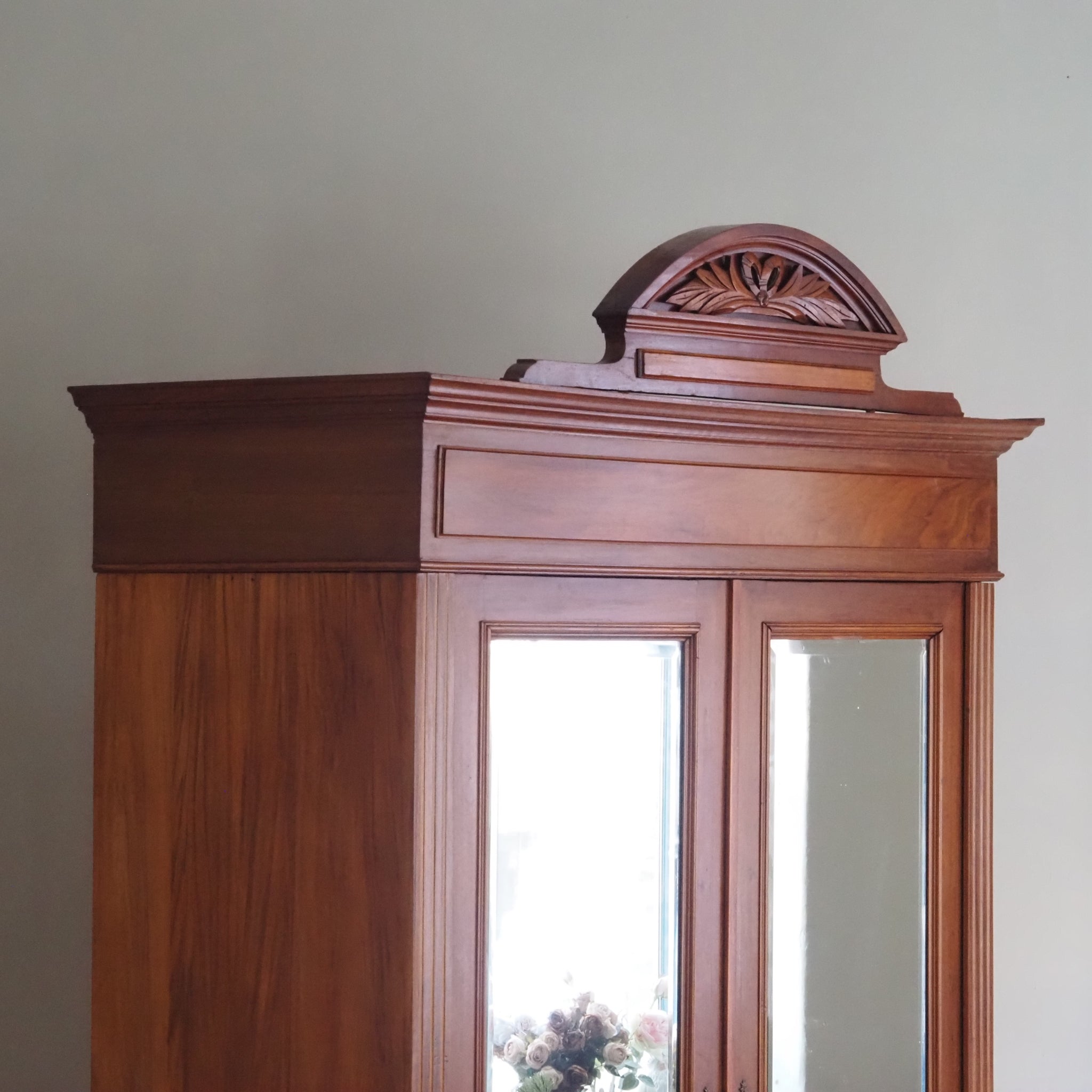 Antiker Mahagoni Kleiderschrank mit Spiegel um 1890 - 2-türiger Gründerzeit Schrank