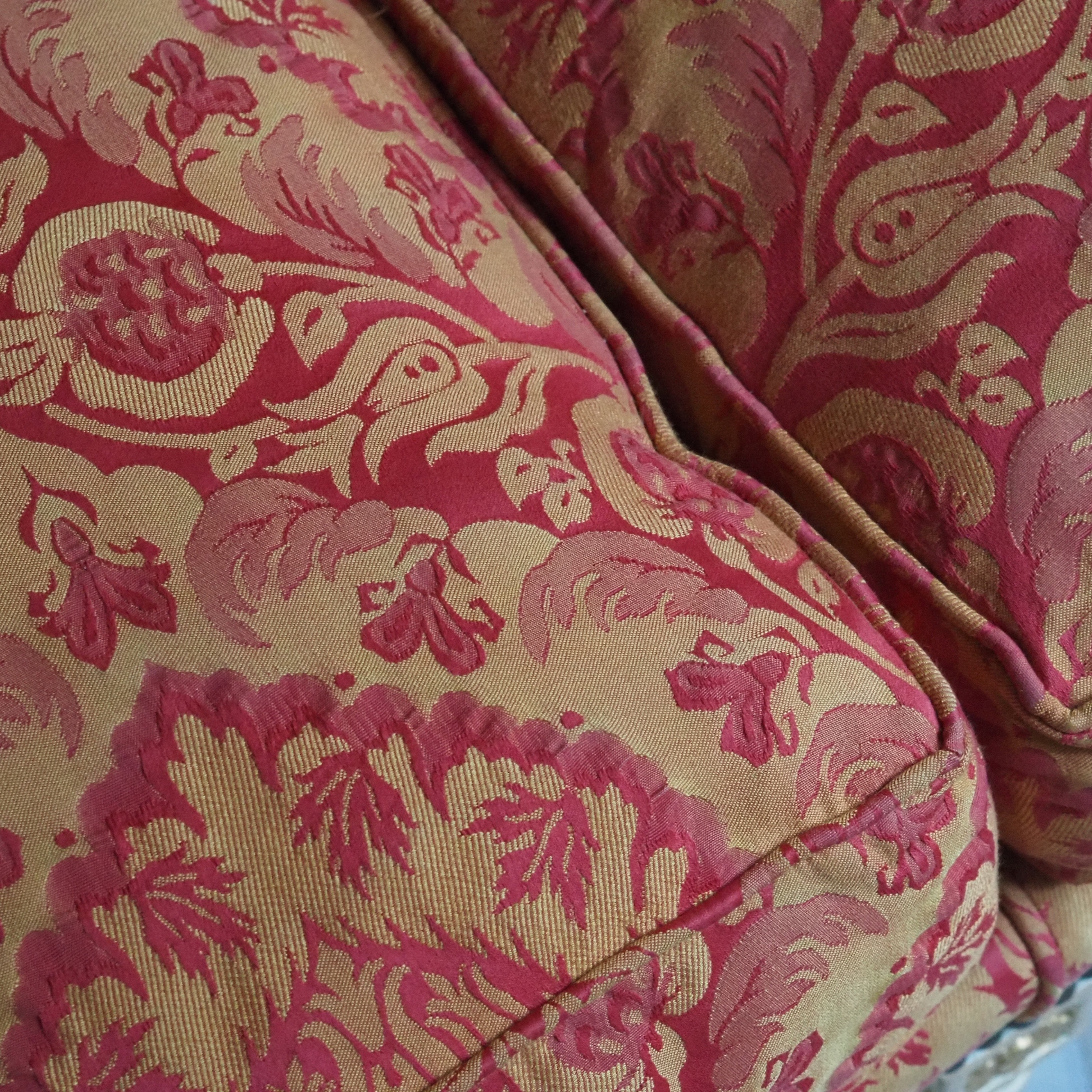 Sitzbank Louis XVI Stil – Balzarotti Paris, 3-Sitzer mit Damastbezug