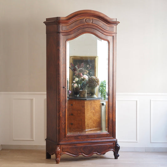 EPOCHE 1890 - Antiker Spiegelschrank aus edlem Palisander, Louis Philippe Kleiderschrank