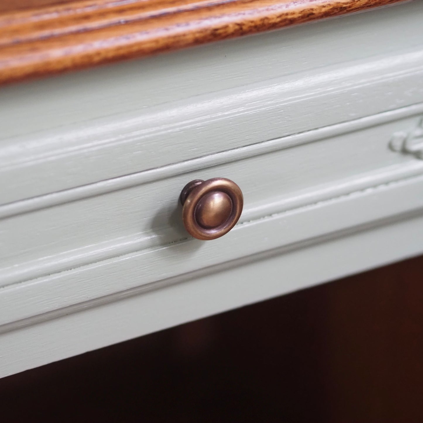 EPOCHE 1920 - Französischer Nachttisch im Landhaus Stil, Nachtschrank in mintgrün