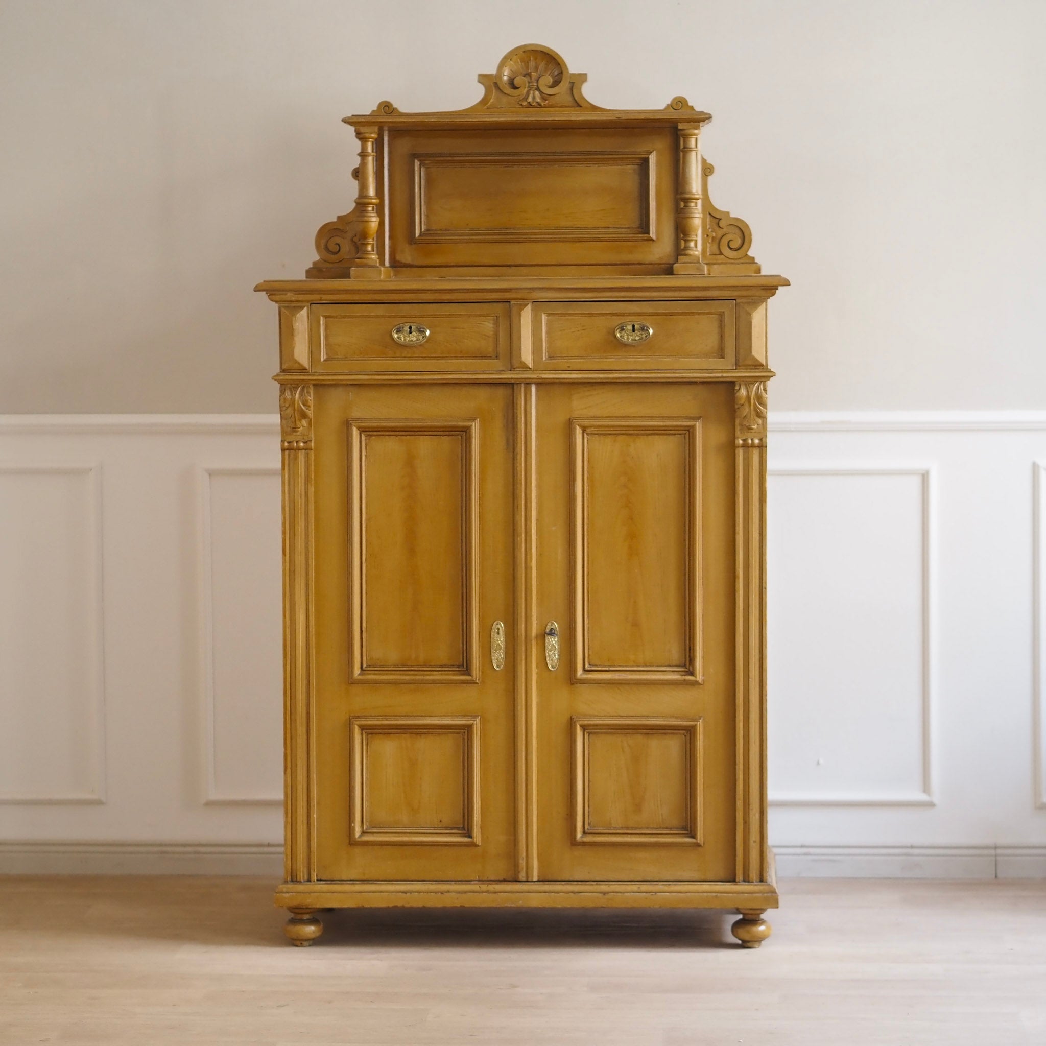 EPOCHE 1900 - Antiker Gründerzeit Schrank Vertiko mit Aufsatz