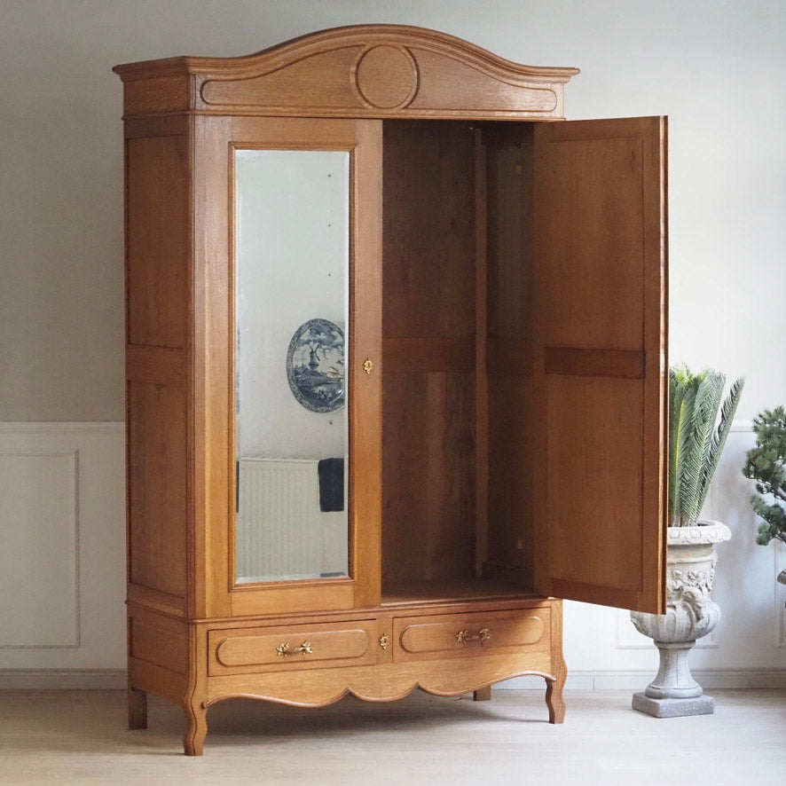 Spiegelschrank Frankreich um 1900 mit Schubladen - Antiker Kleiderschrank Jugendstil